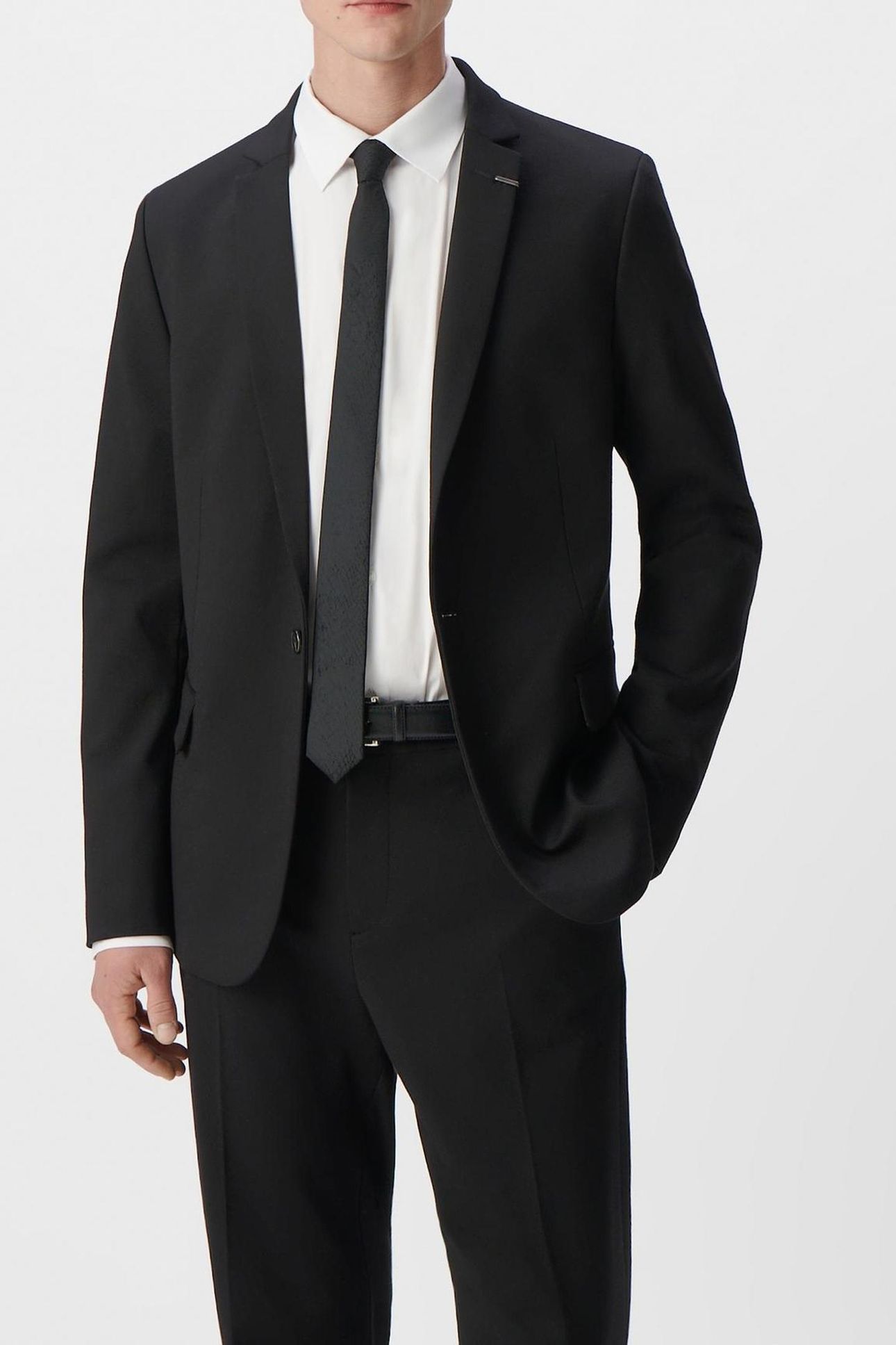 BLACK MILANO KNIT SLIM SUIT JACKET 1