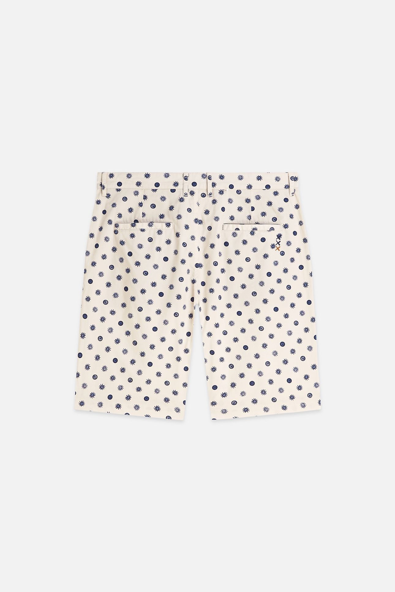 STUART PRINTED STRETCH COTTON CHINO SHORTS MEDIUM BEIGE 2