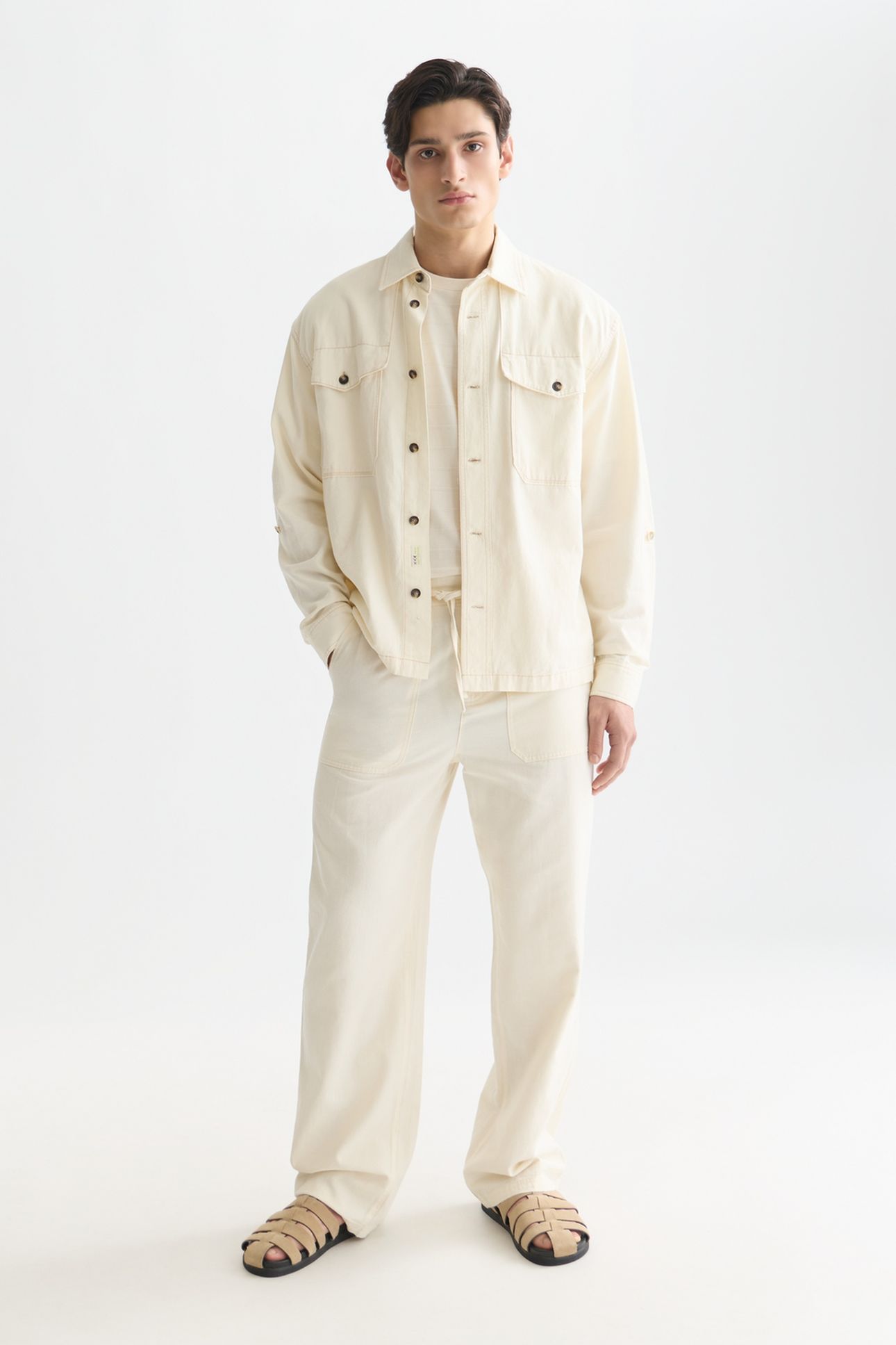 COTTONLINEN OVERSHIRT LIGHT BEIGE 3