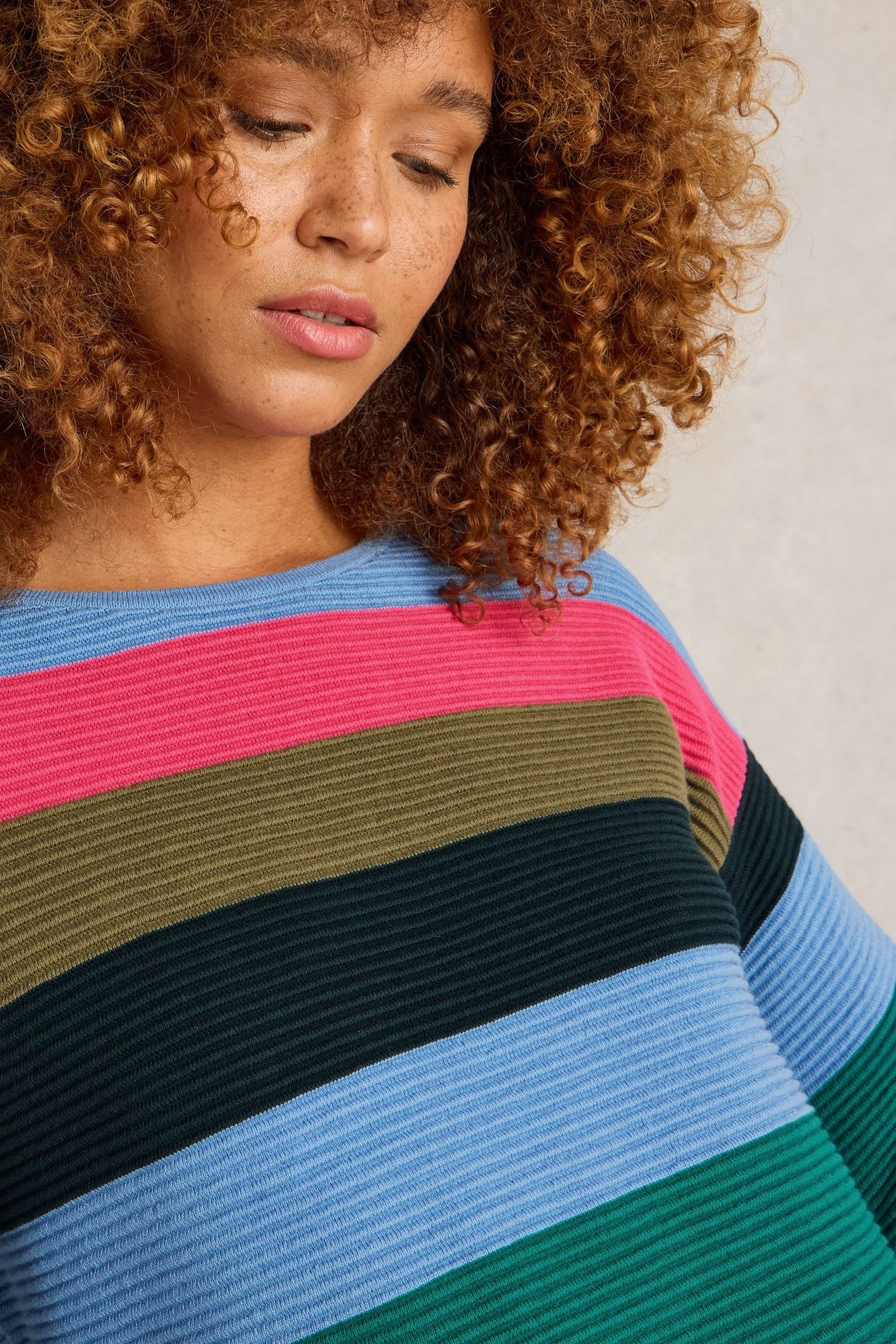 JANA STRIPE JUMPER TEAL MLT 4