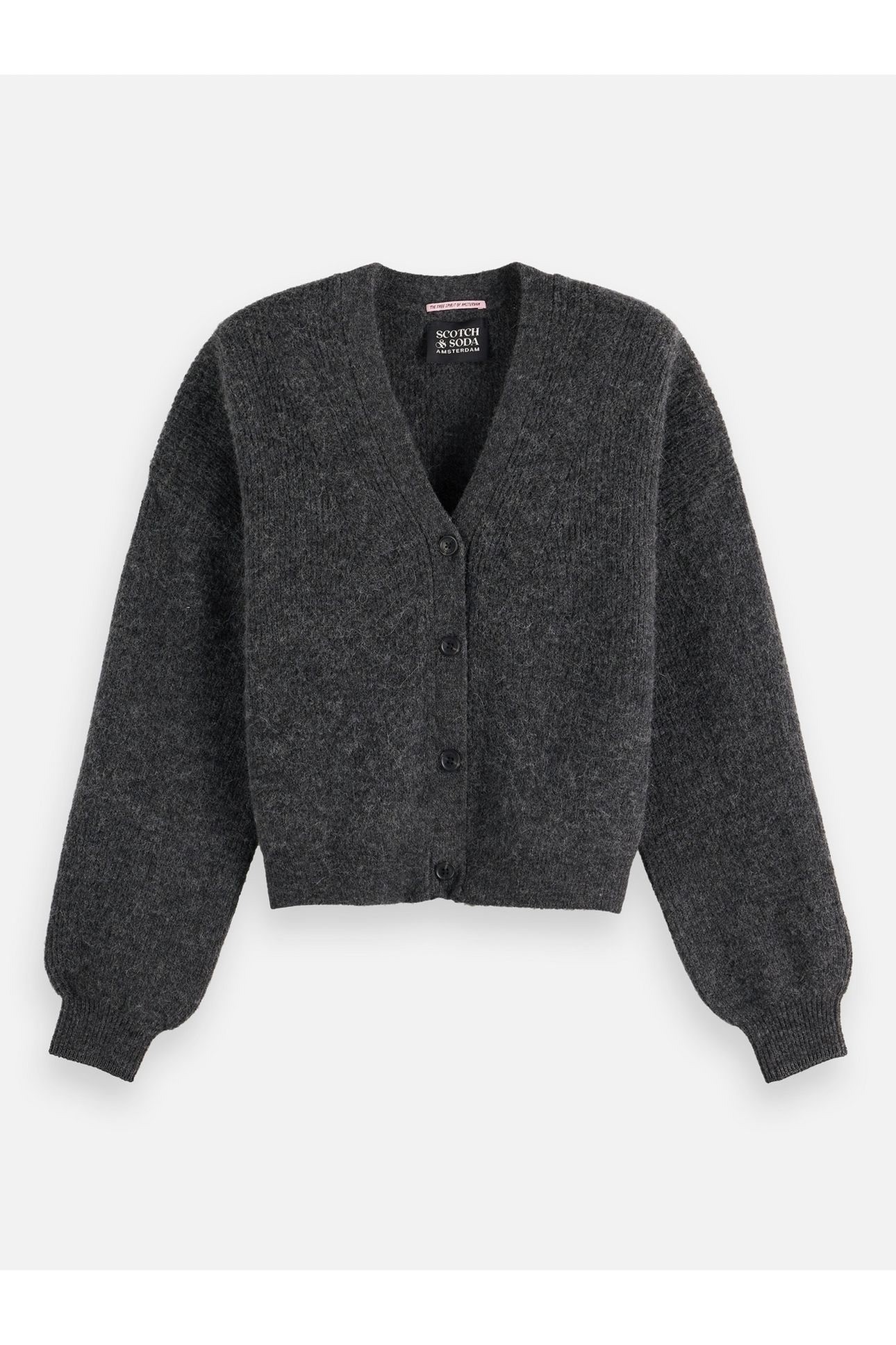 CORE FUZZY RELAXED CARDIGAN MEDIUM GREY 4