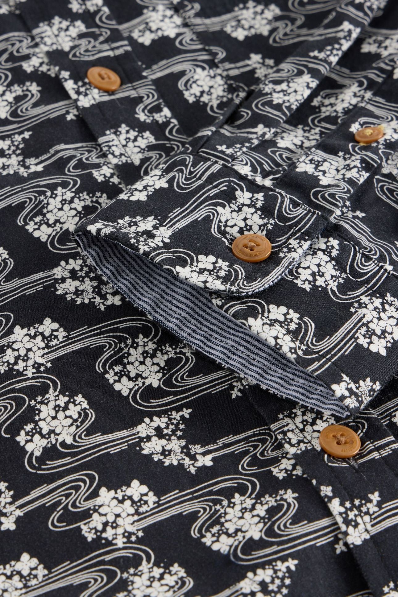 FLORAL RIPPLE PRINTED SHIRT BLK MLT 4