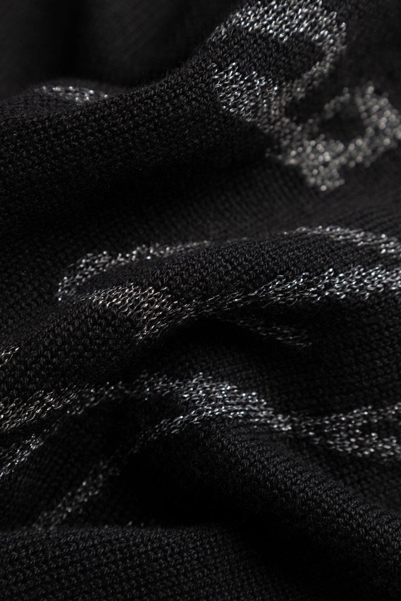 BLACK KNIT SWEATER WITH EMBROIDERED SLOGAN 6