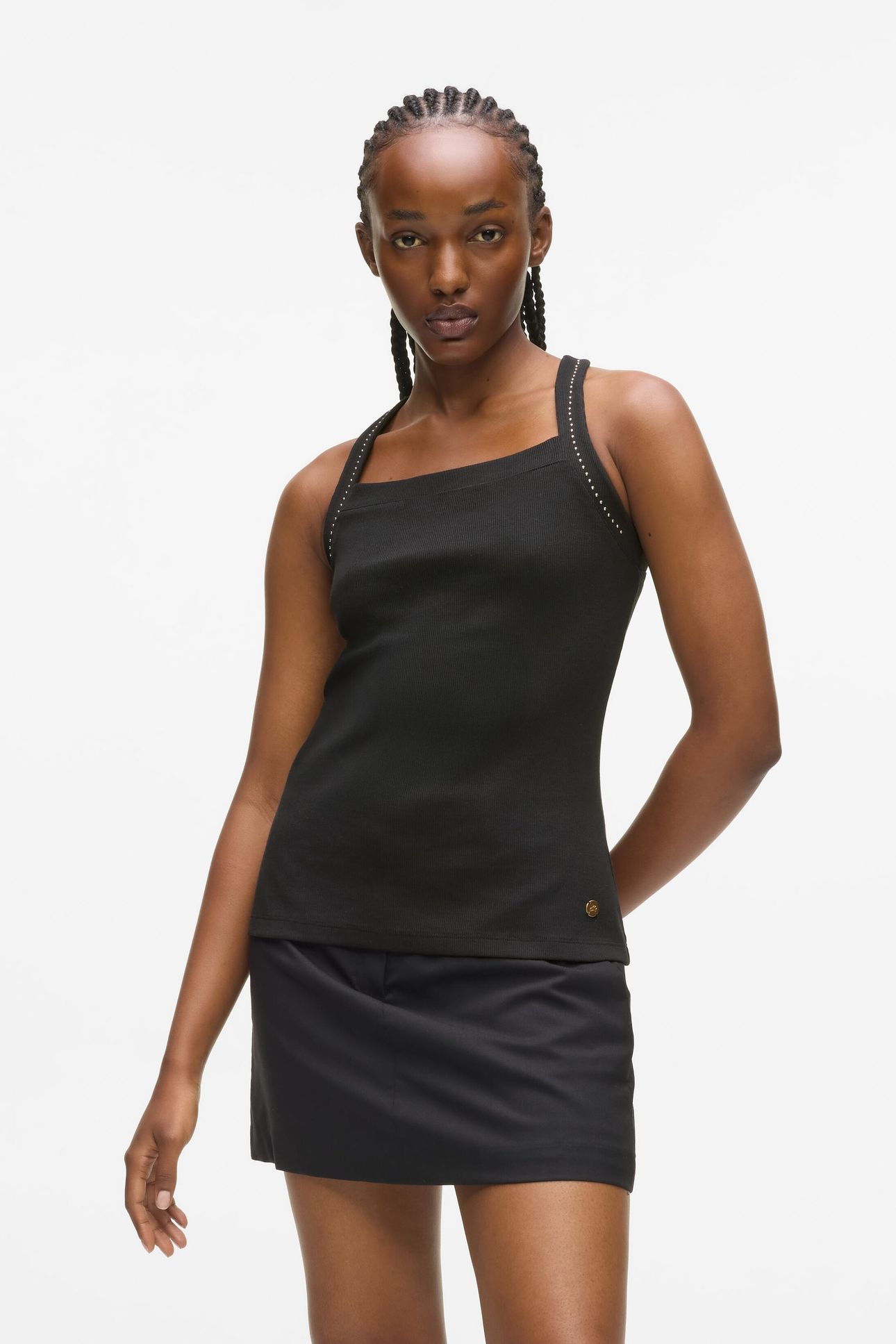 MINI STUD DETAIL TANK TOP BLACK 2