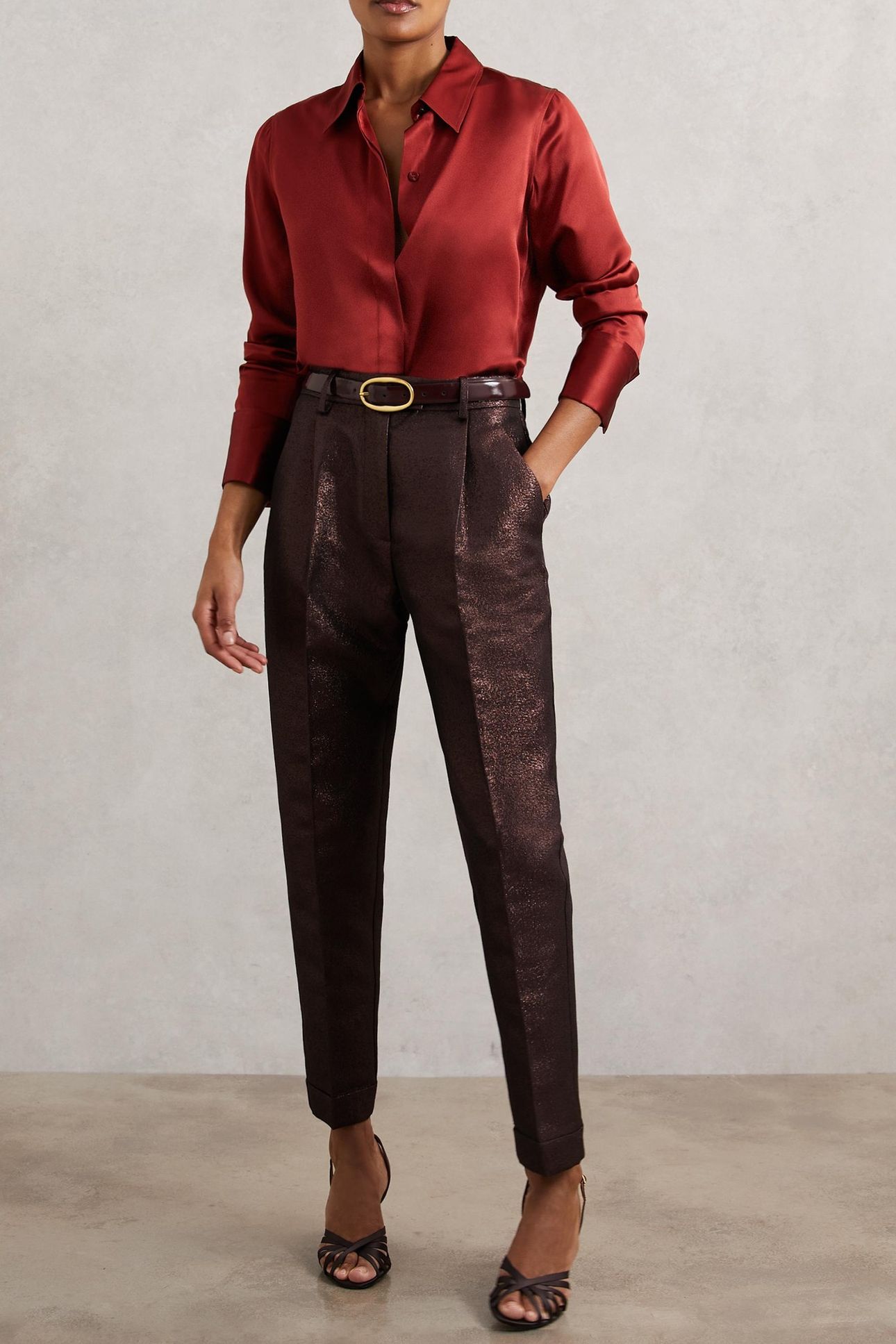 SPARKLE TAPER TROUSER BURGUNDY 3