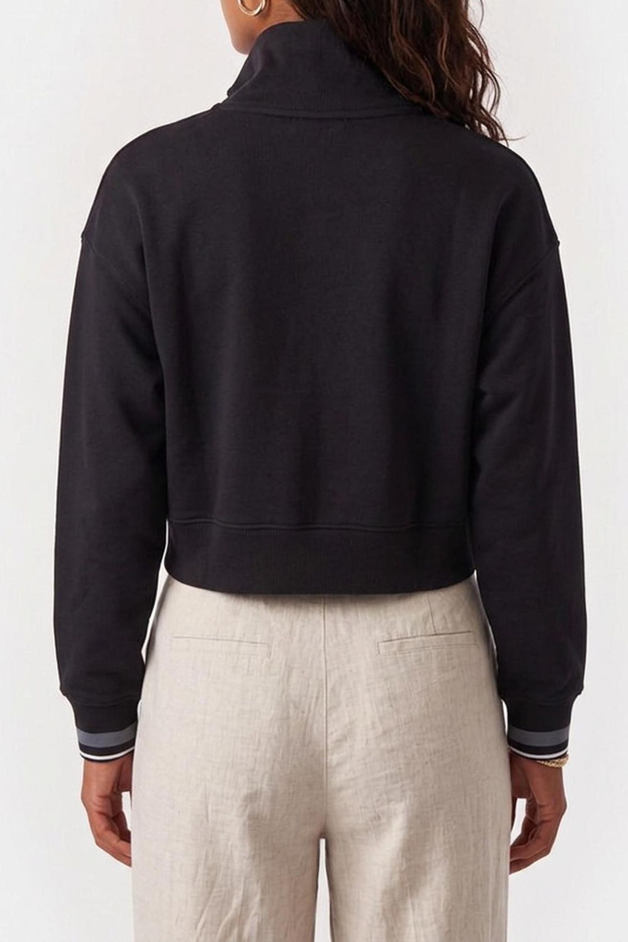 1/4 ZIP SWEATER BLACK 2
