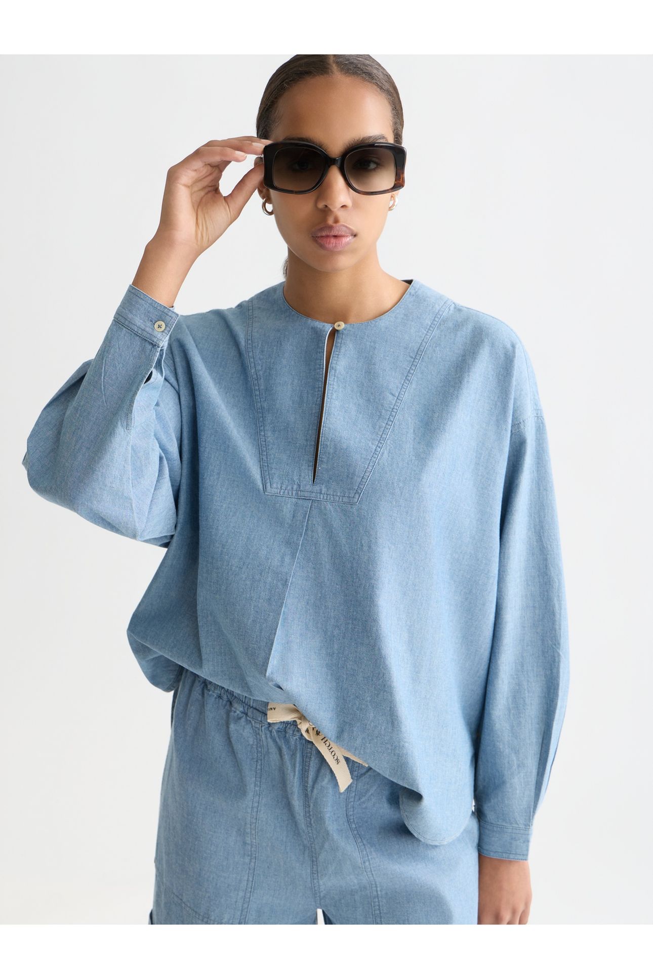 DENIM BIB SHIRT BLUE MOON 4