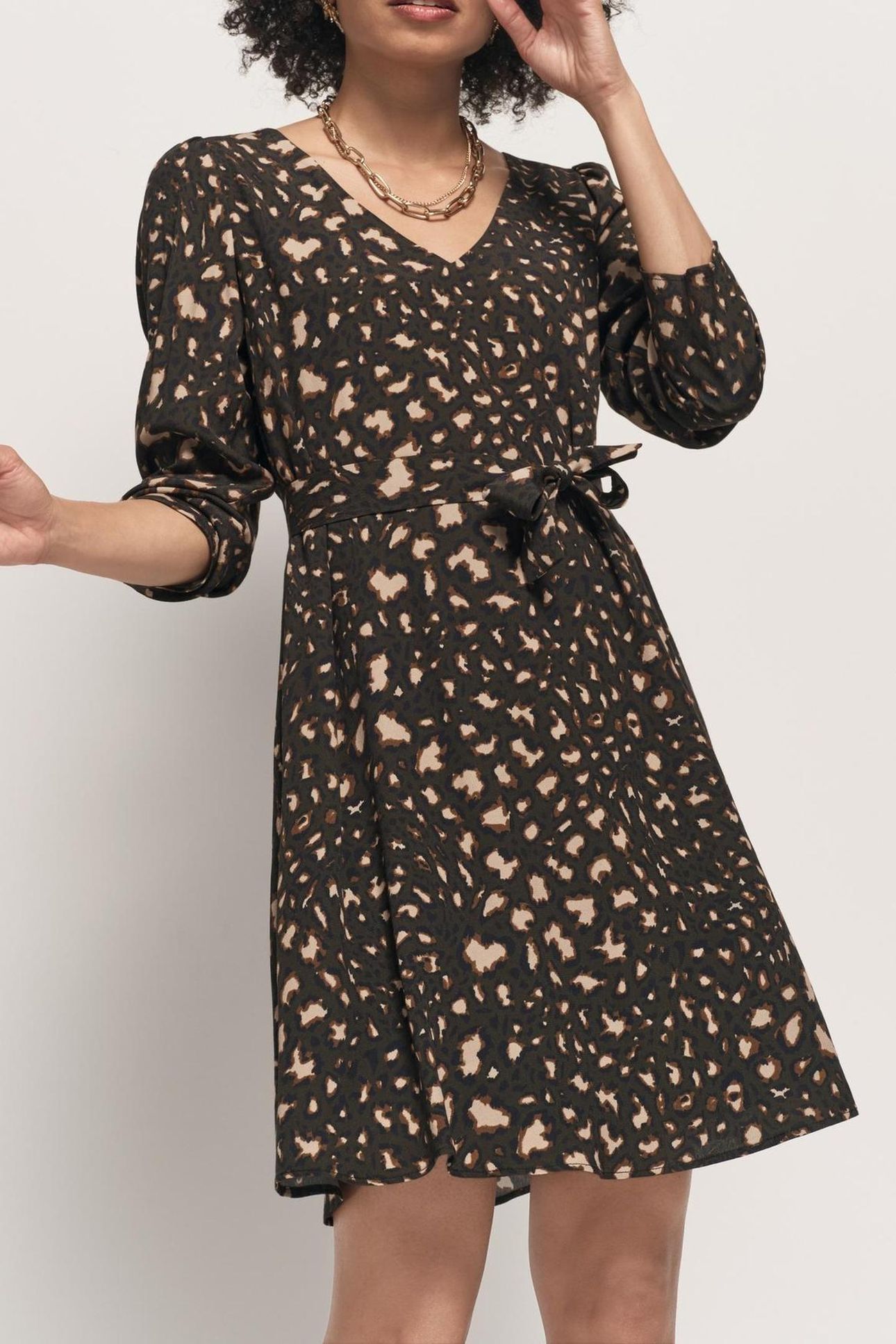 RELLA - KHAKI DRESS TACHISTE ANIMAL 1
