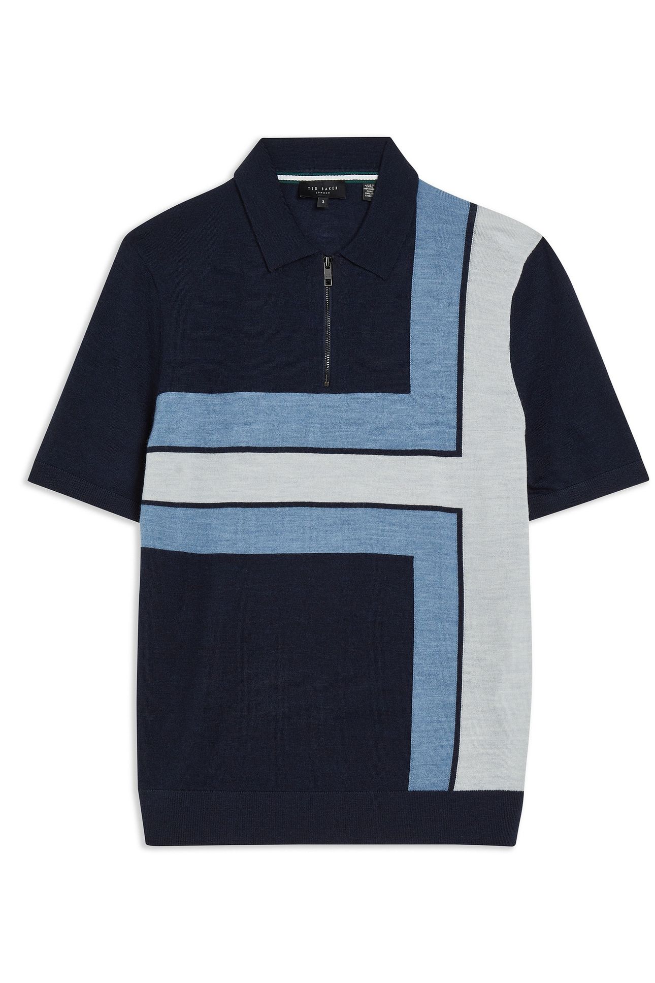 AMBLER SS T COLOUR BLOCK POLO NAVY 3