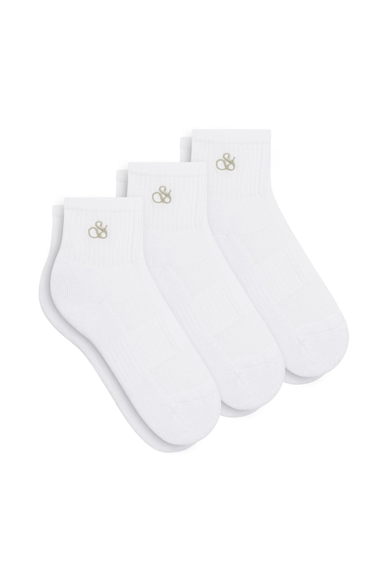 3PK WOMENS 1/2 TERRY QTR CREW WHITE TRADITIONAL 1