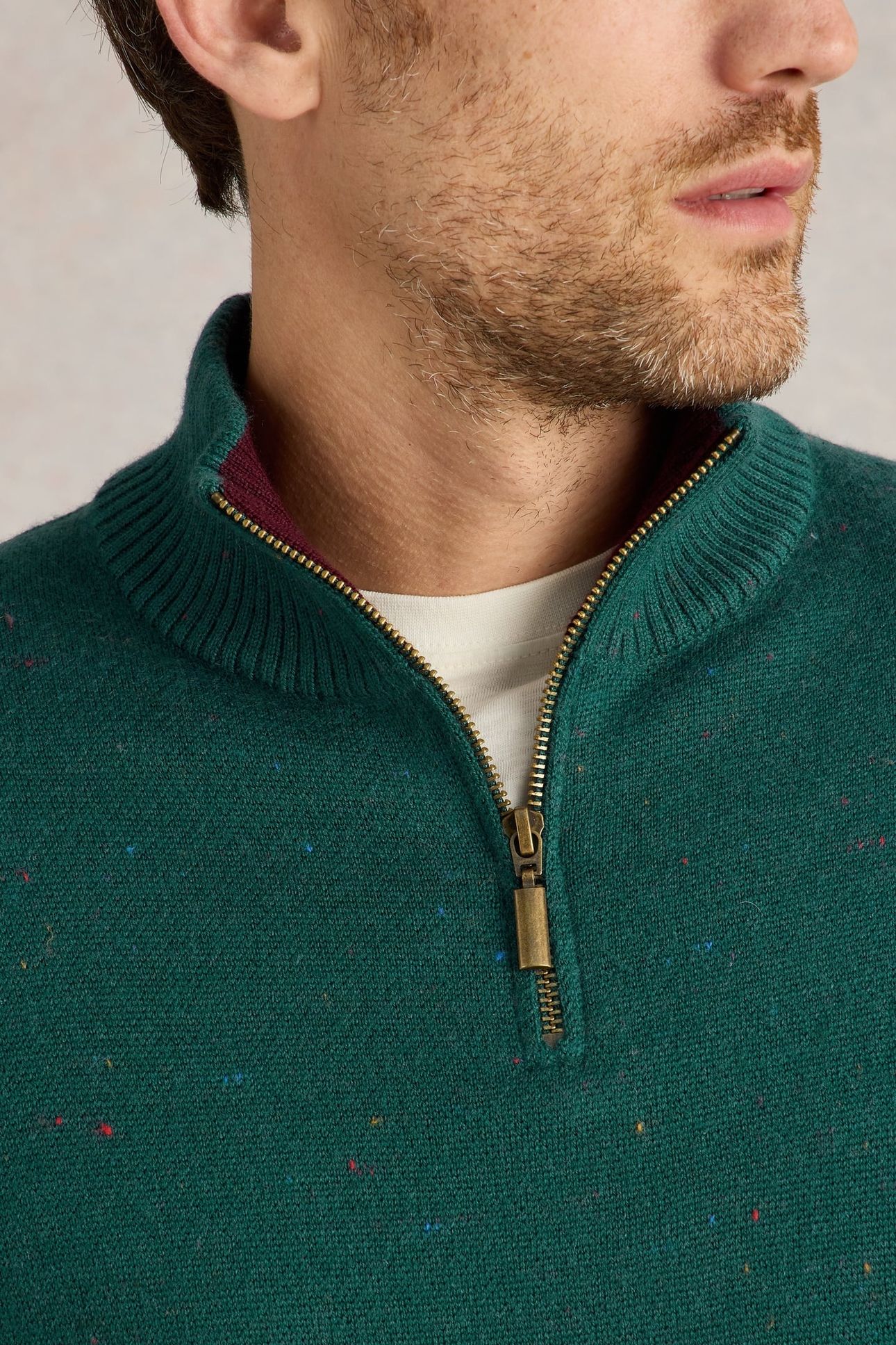MERINO FUNNEL NECK NEP GREEN MLT 4