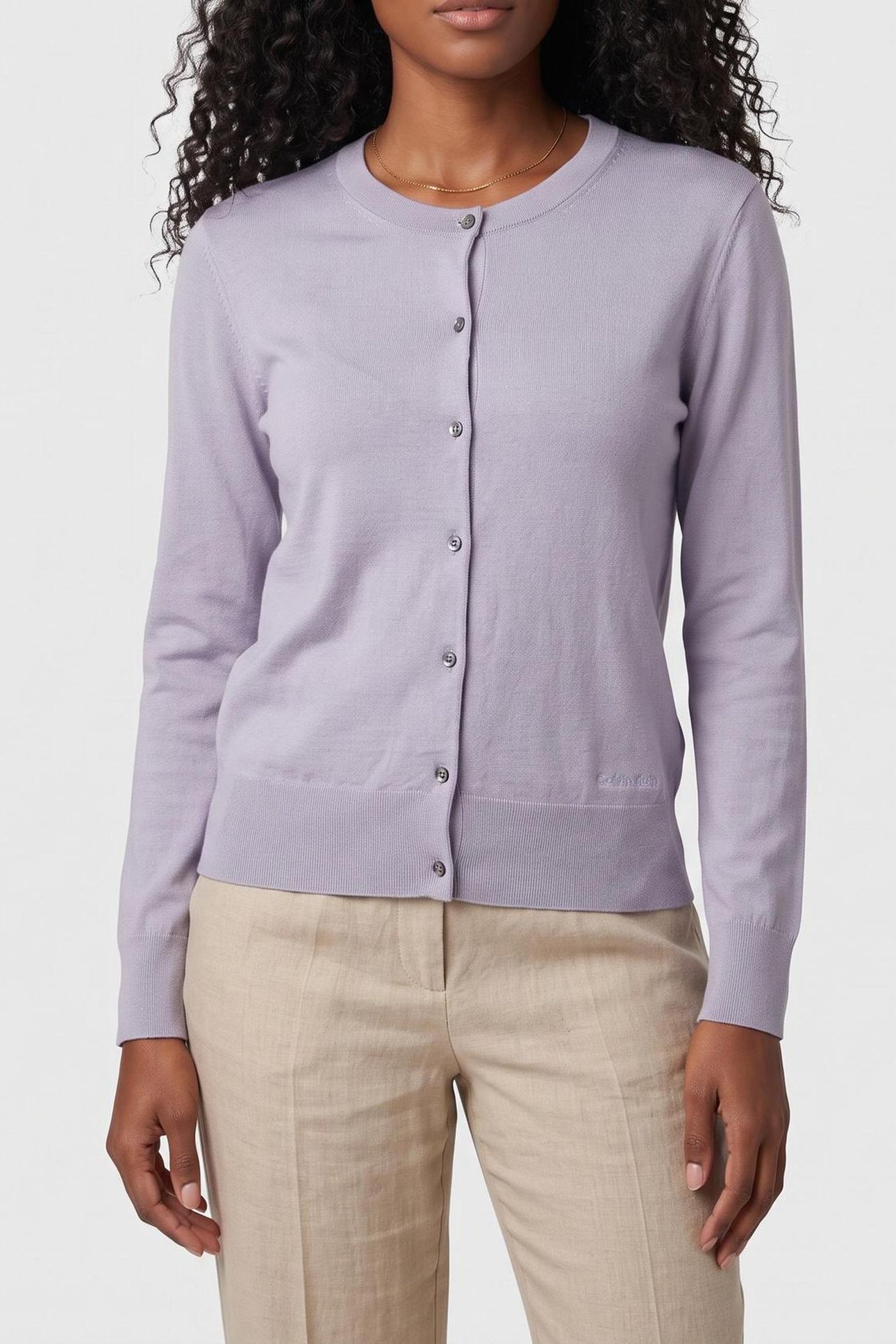 MERINO CARDIGAN BLUE GREY HEATHER 1