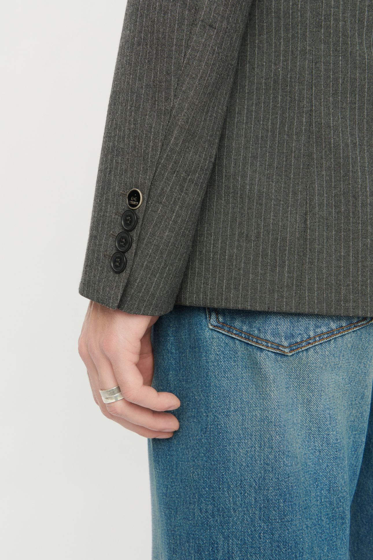 DARK HEATHER GREY PINSTRIPE SUIT JACKET 8