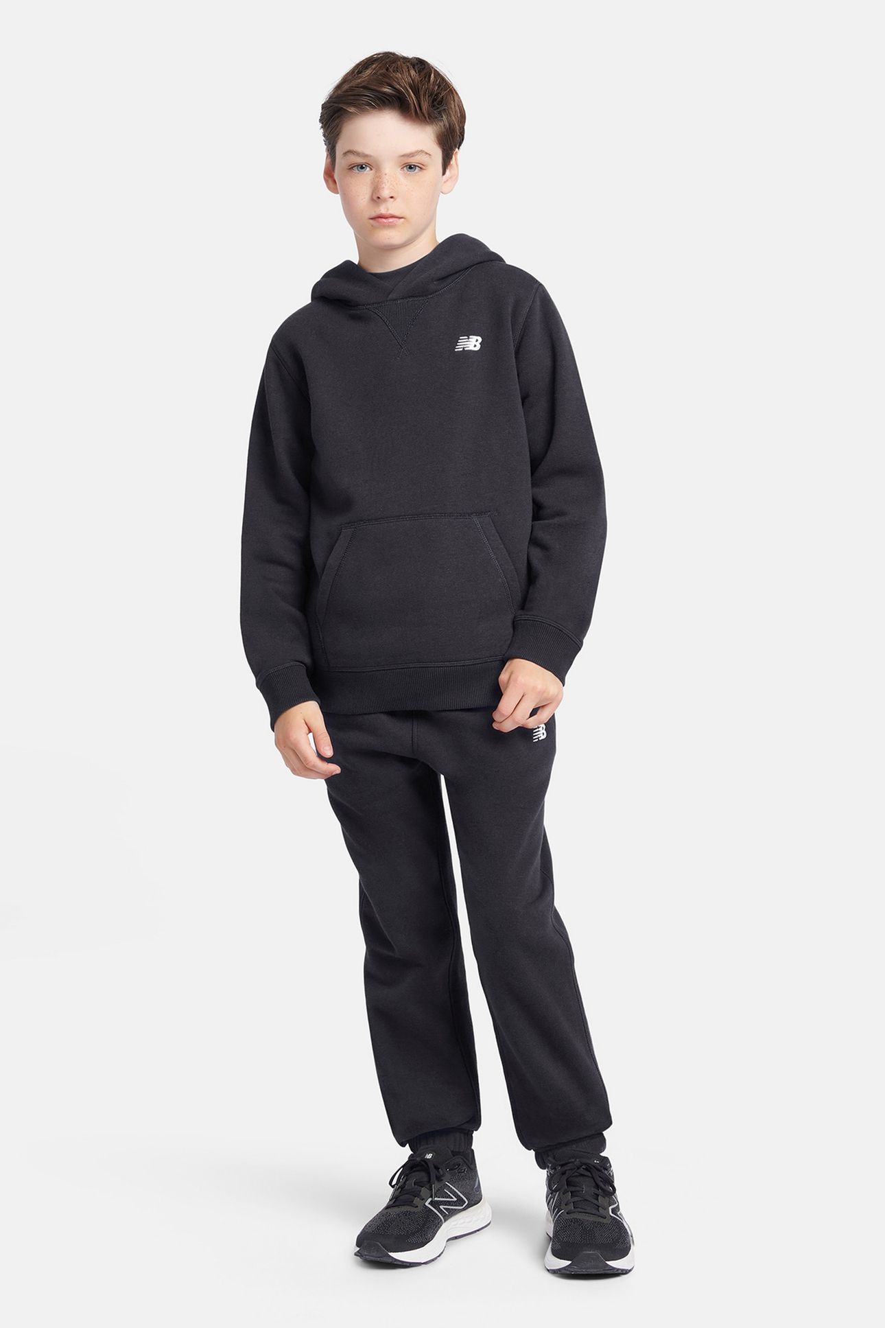 GRADE BOYS BRUSH BACK SMALL LOGO HOODIE BLACK 3