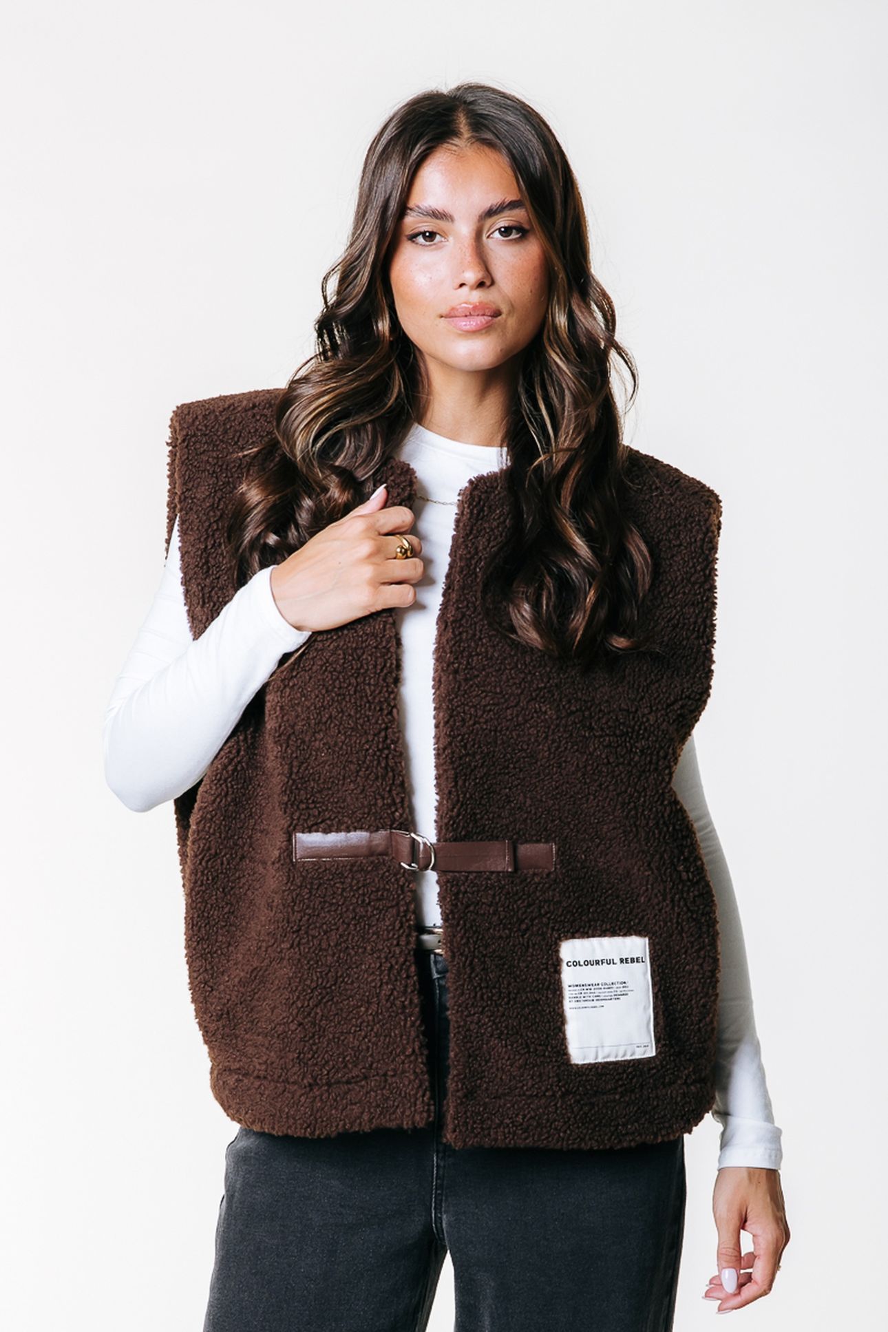 YADI TEDDY GILET BROWN 1