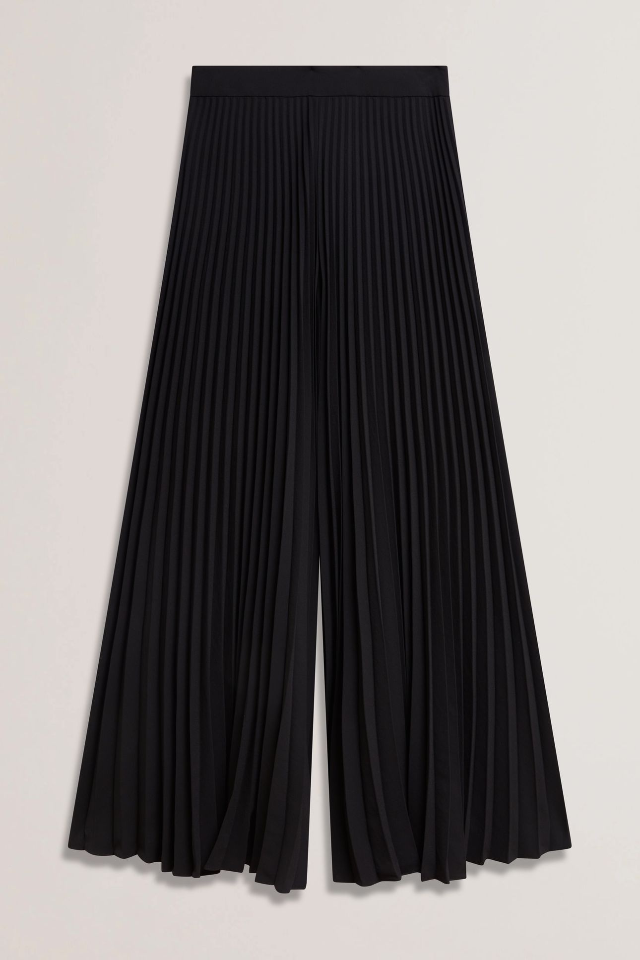PLEATED WIDE LEG CREPE TROUSERS BLACK 3