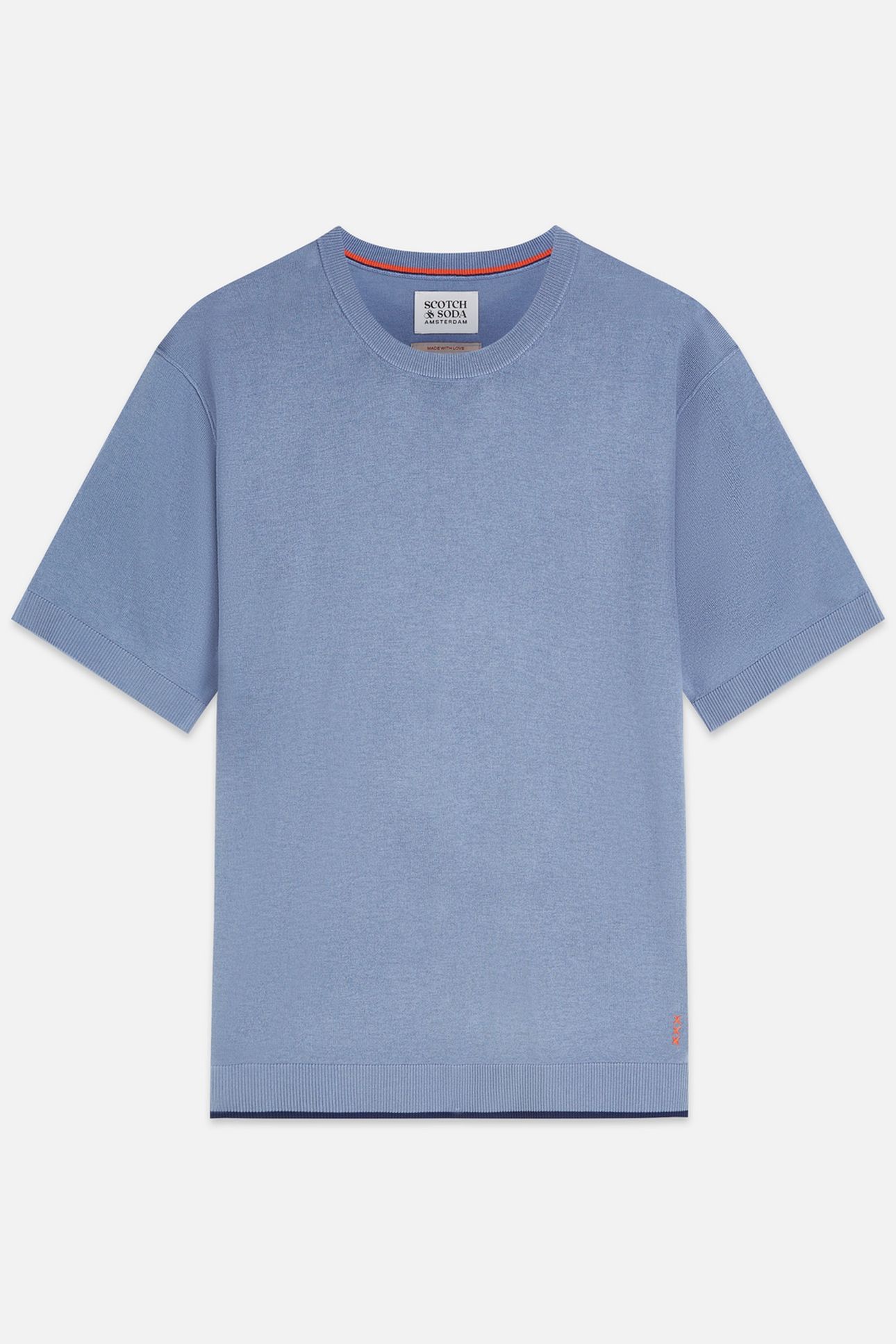 KNITTED RELAXED-FIT T-SHIRT NAVY 1
