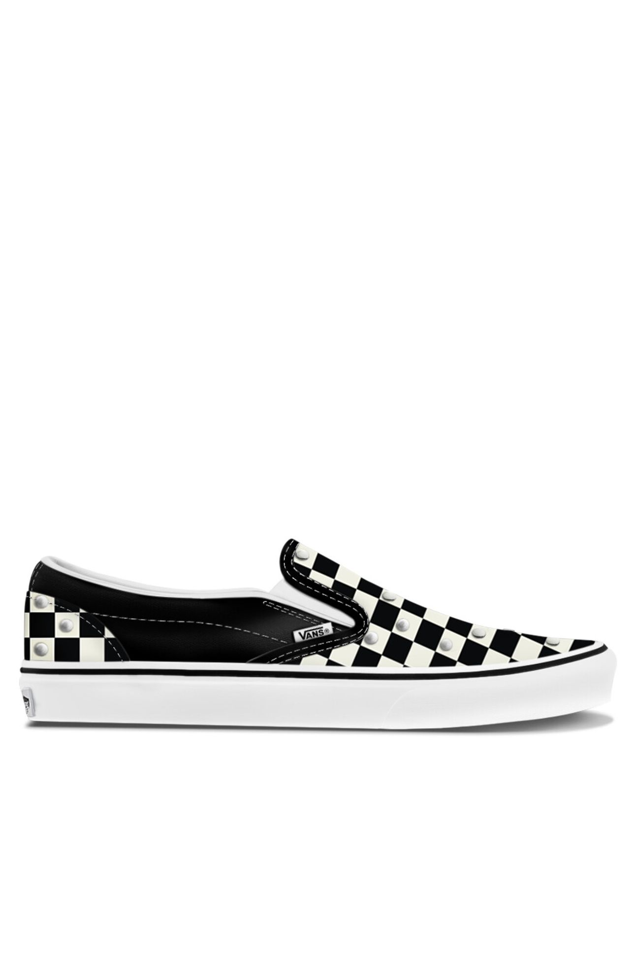 UNISEX CLASSIC SLIP-ON CHECKERBOARD STUDS BLACK 1