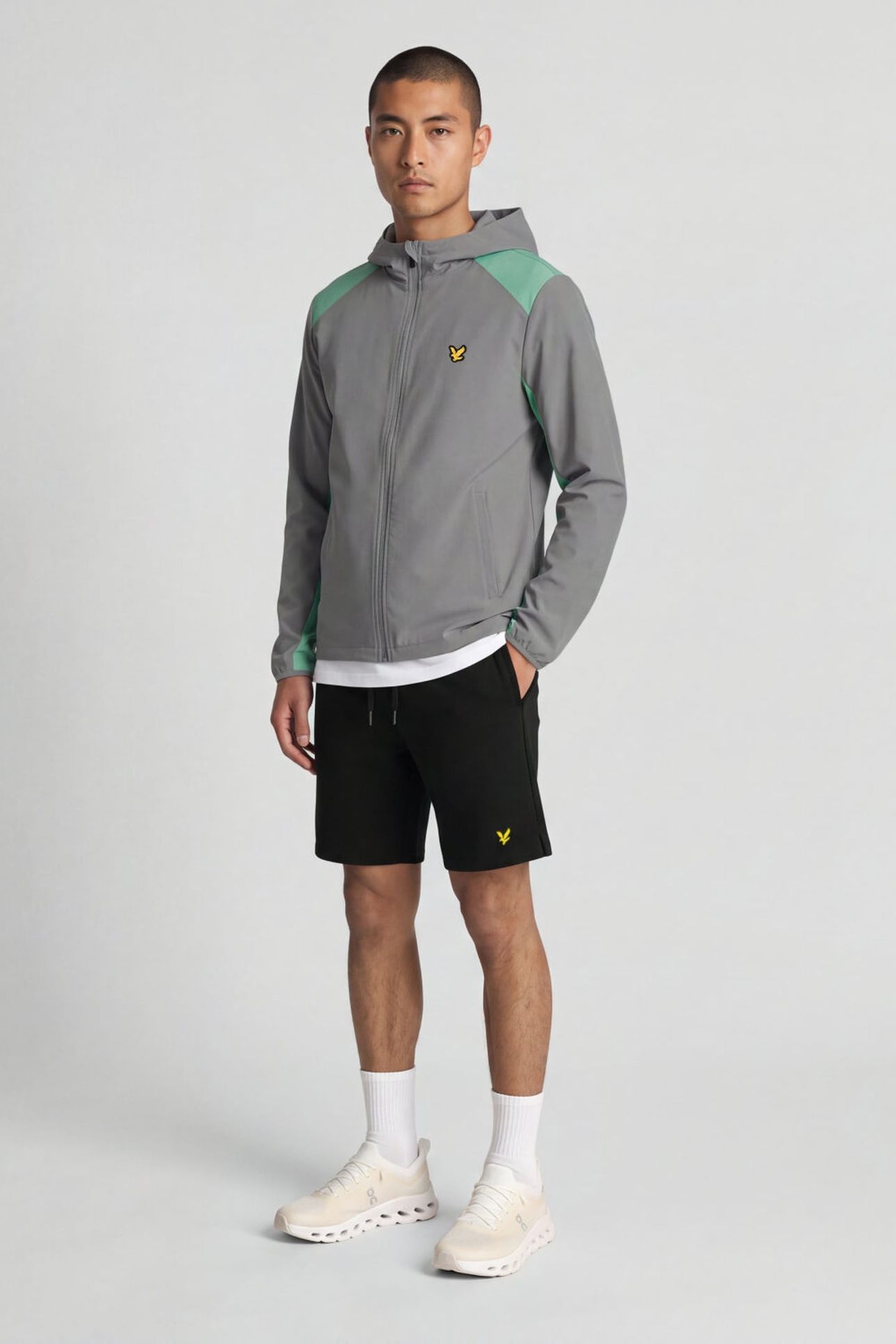 PANELLED WINDBREAKER JACKET ULTIMATE GREY/COOL MINT 2