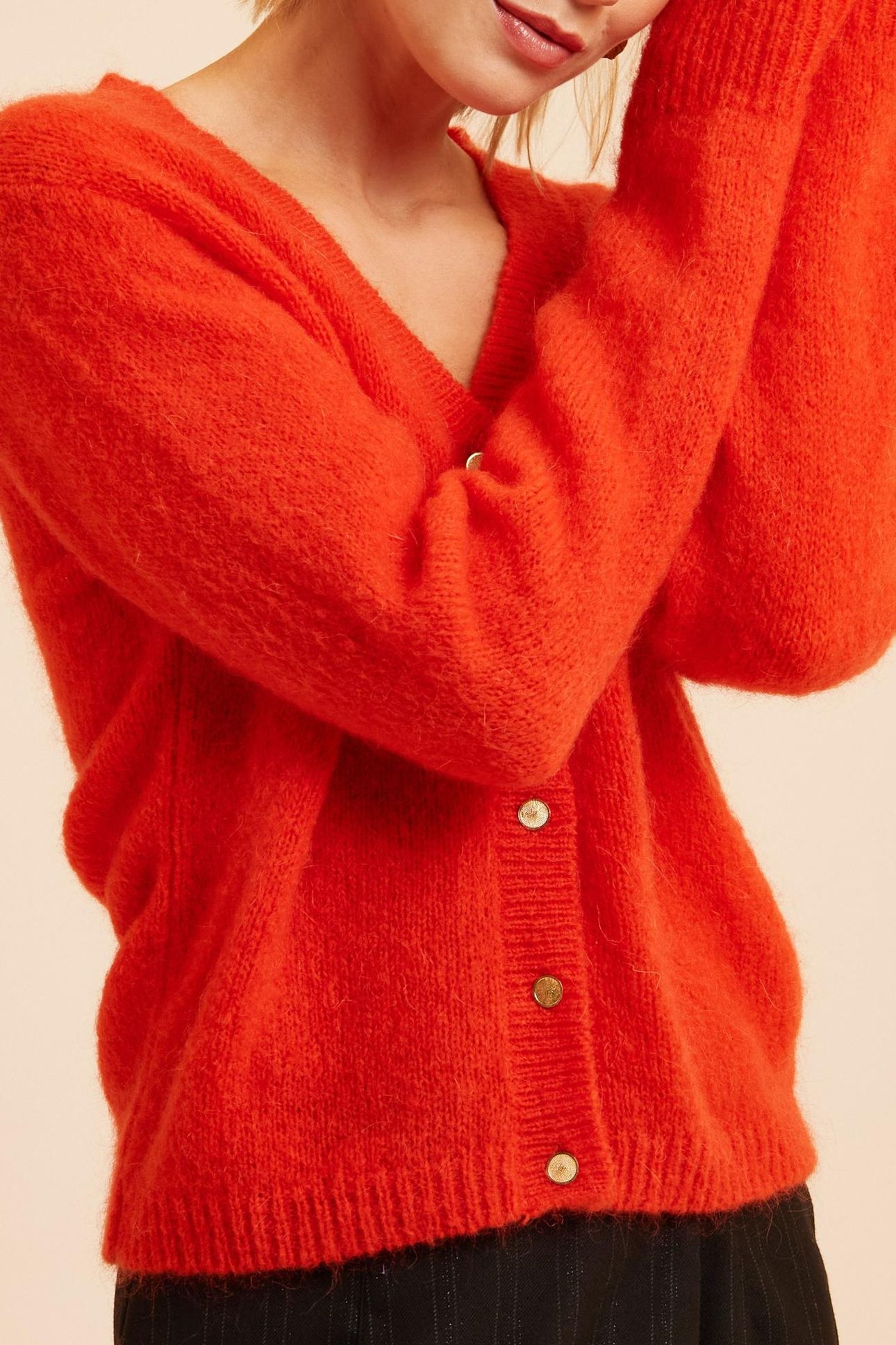 RED KNIT CARDIGAN CHARLOTTE 4