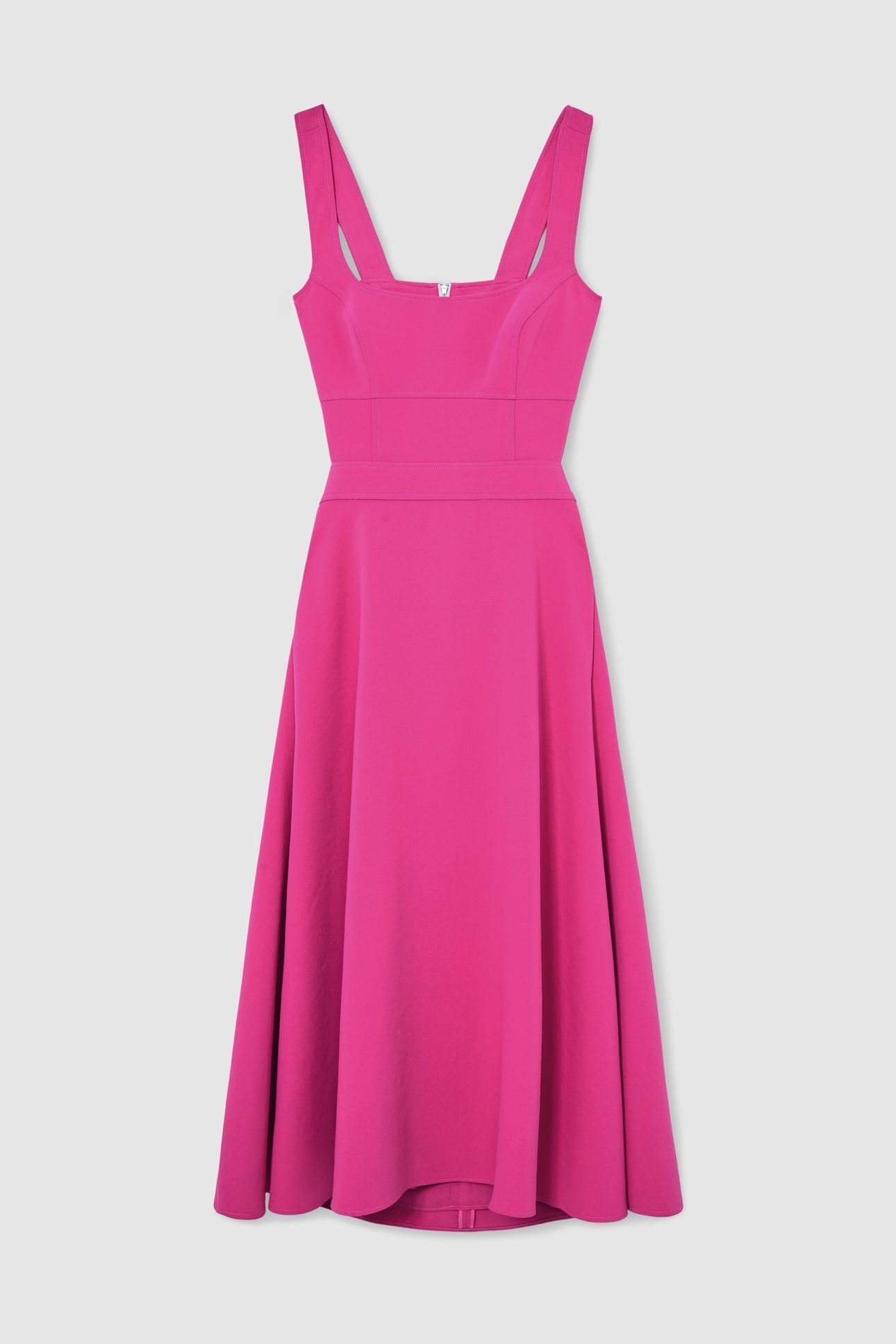 WAISTED MIDI DRESS RASPBERRY PINK 5