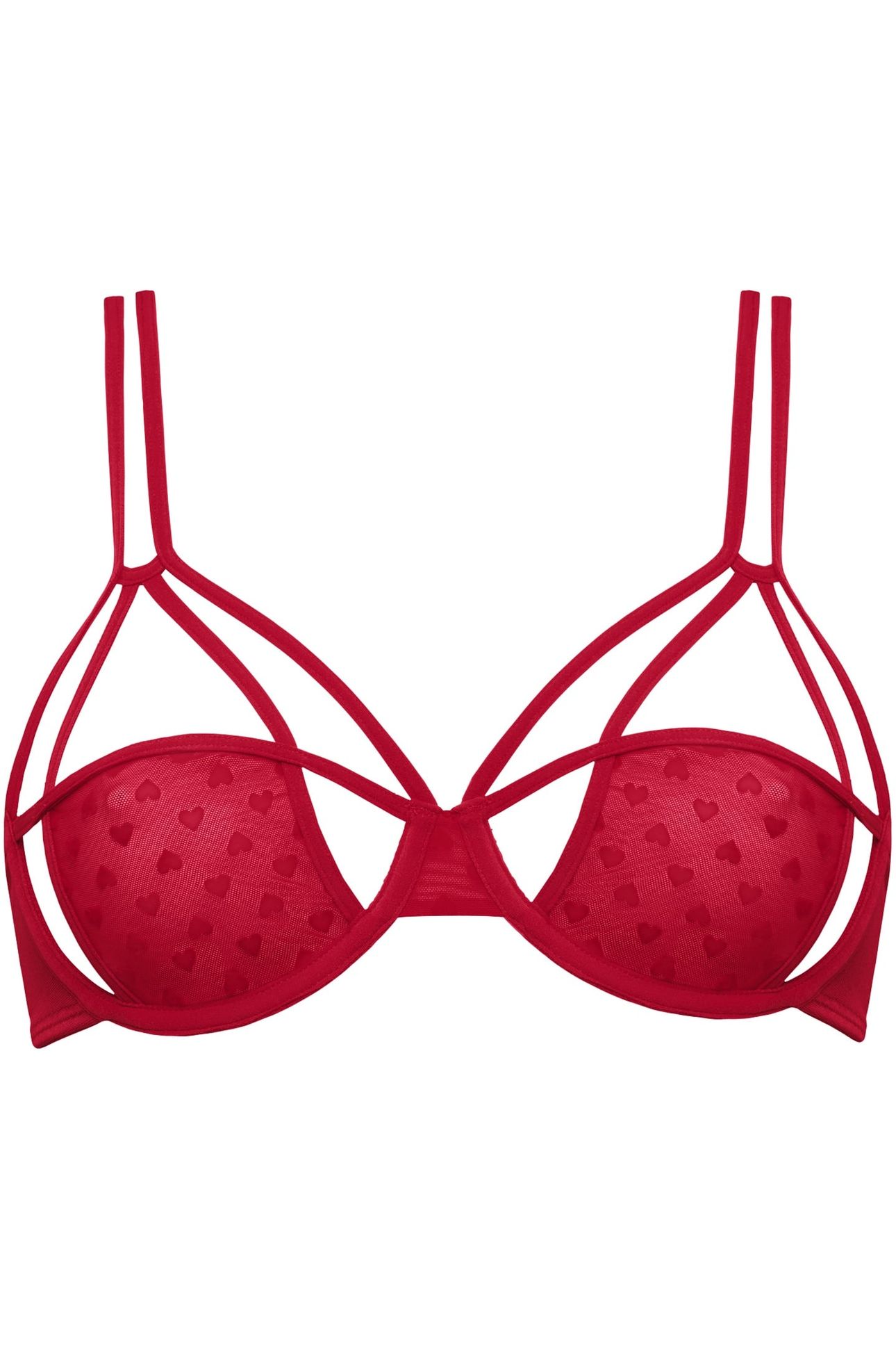THE ART OF LOVE RED HEART PLUNGE BALCONY BRA 3