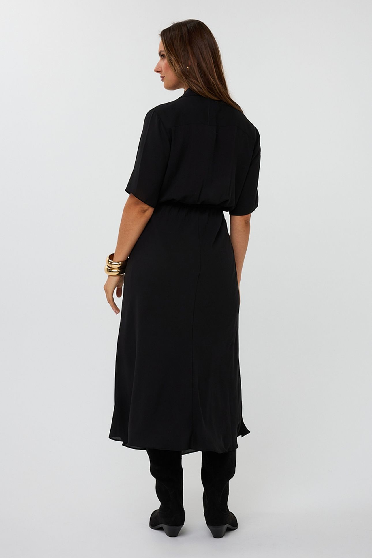 DRESS LONG KNOT S/SLVE BLACK 4