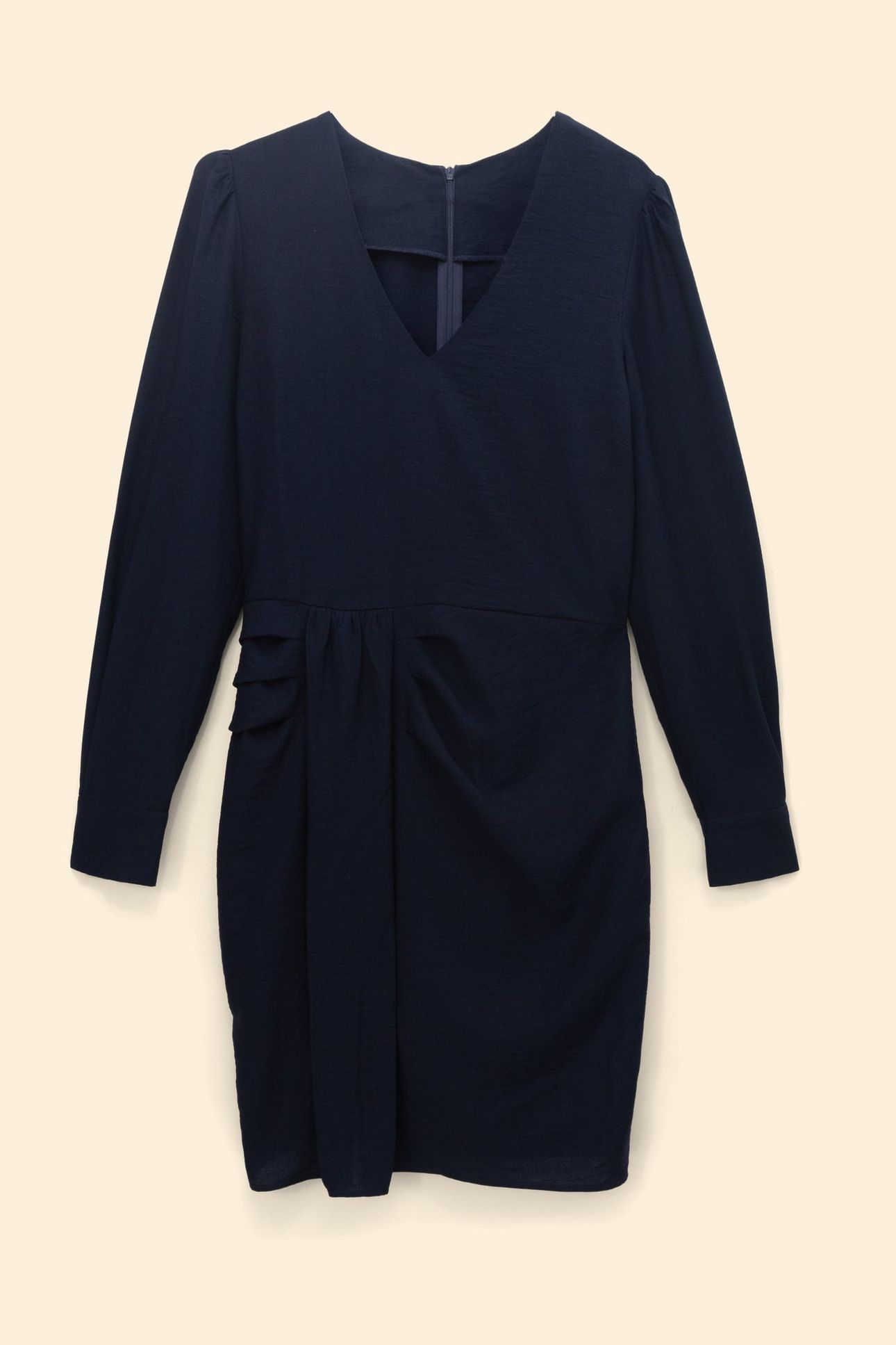 NAVY DRESS WITH DRAPED-LOOK SIDE 4