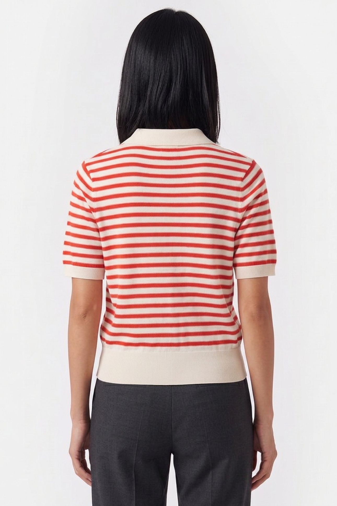 POLO SHORT SLEEVE ECRU/RED 3