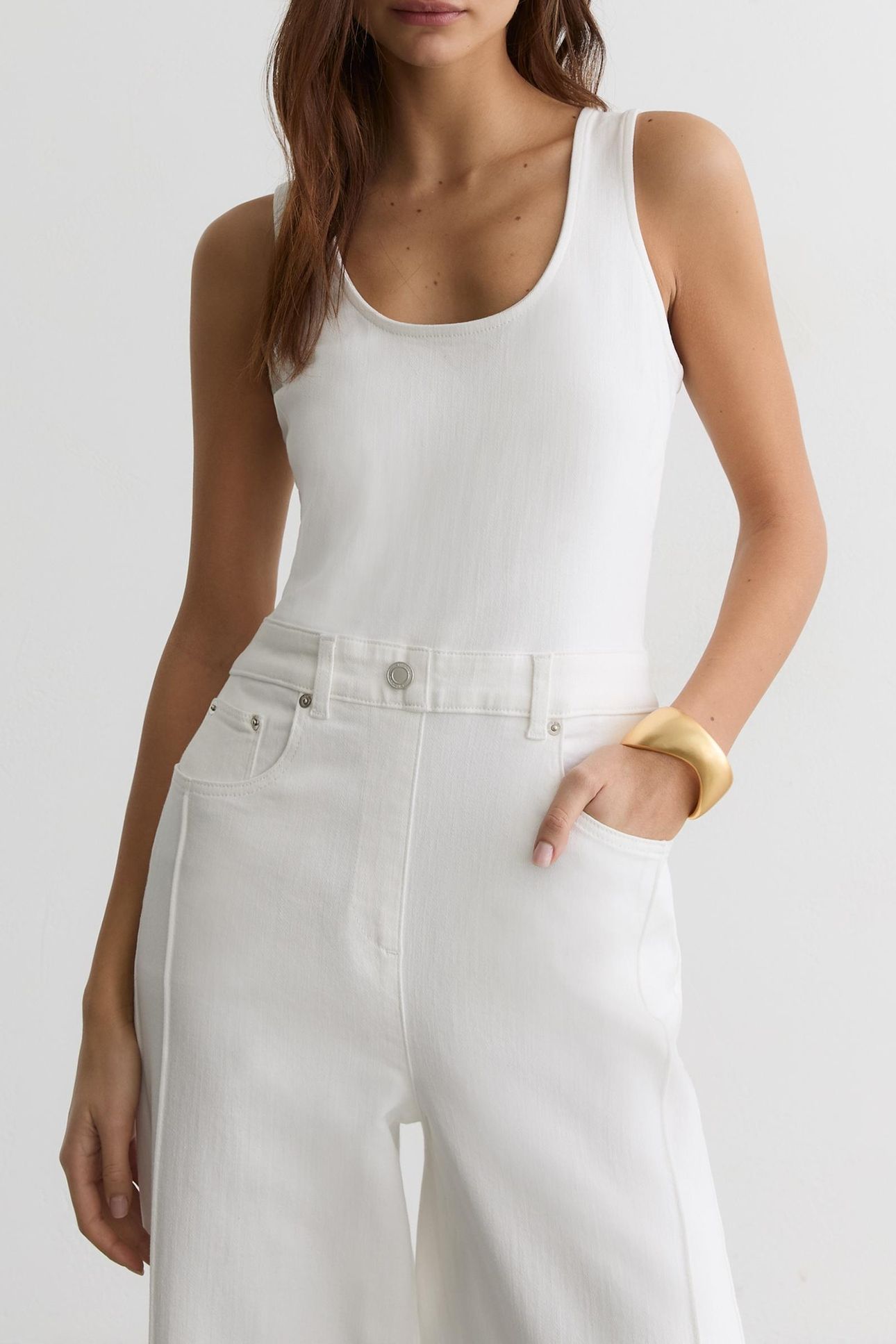 DENIM RACER JUMPSUIT CREAM 1