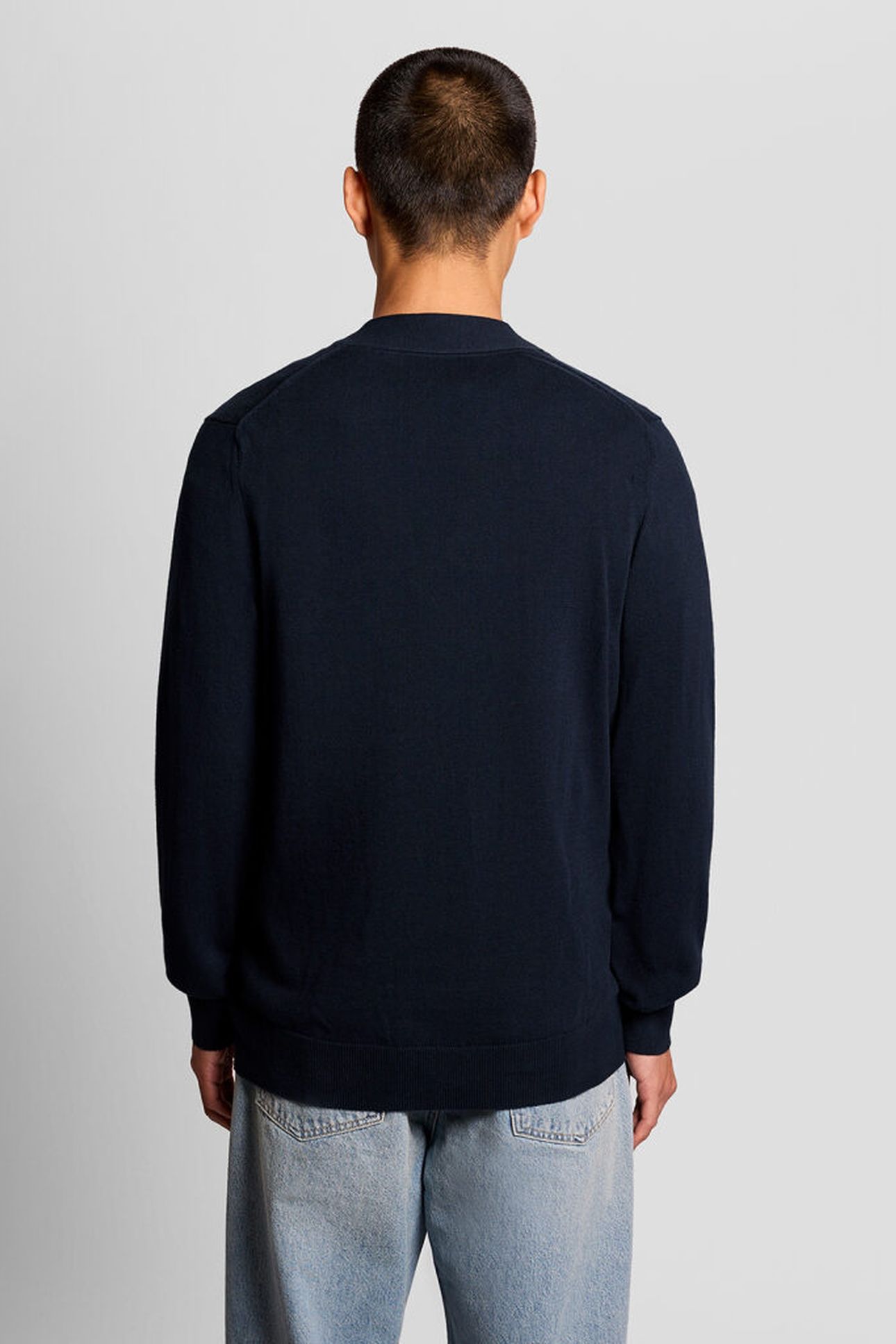 COTTON V NECK CARDIGAN DARK NAVY 2