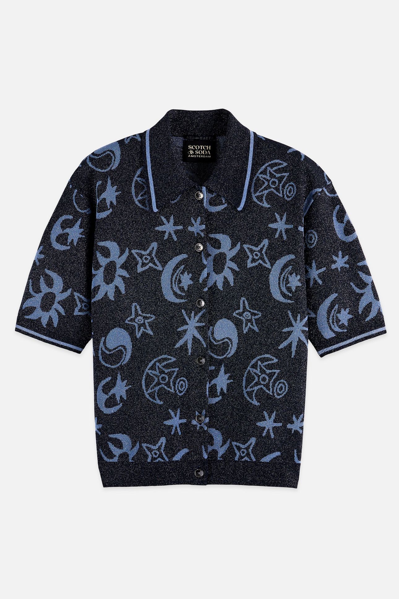 JACQUARD SHORT SLEEVE PULLOVER COSMIC SKY SPACED CARBON 4