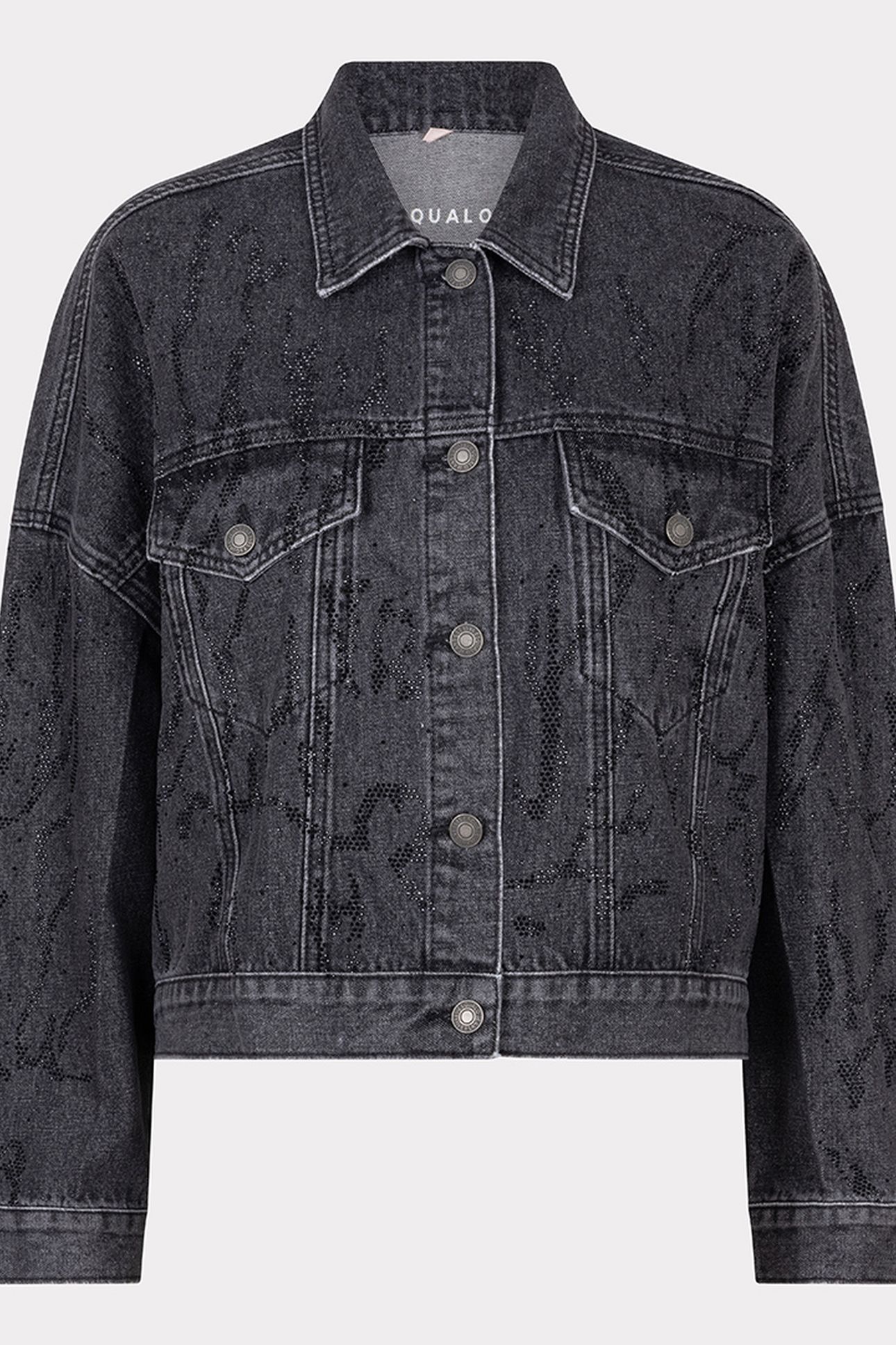 JACKET DENIM RHINESTONES DARK GREY 4