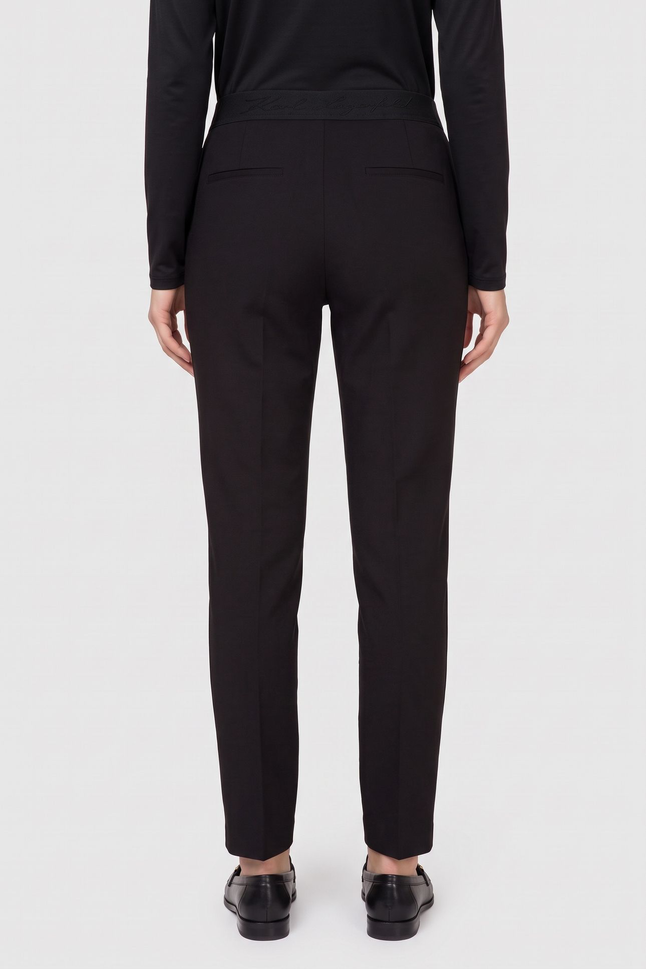 ELASTIC WAIST PUNTO PANTS BLACK 4