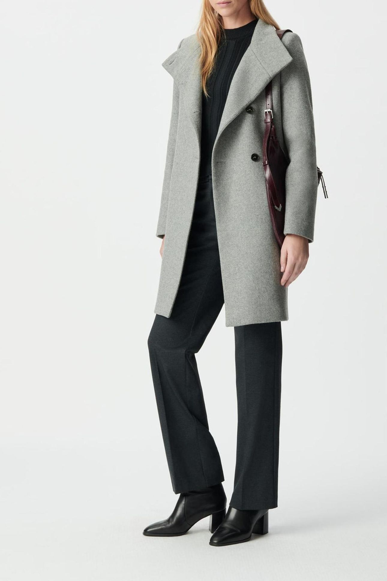 GREY COAT WITH ASYMMETRIC BUTTONING 3