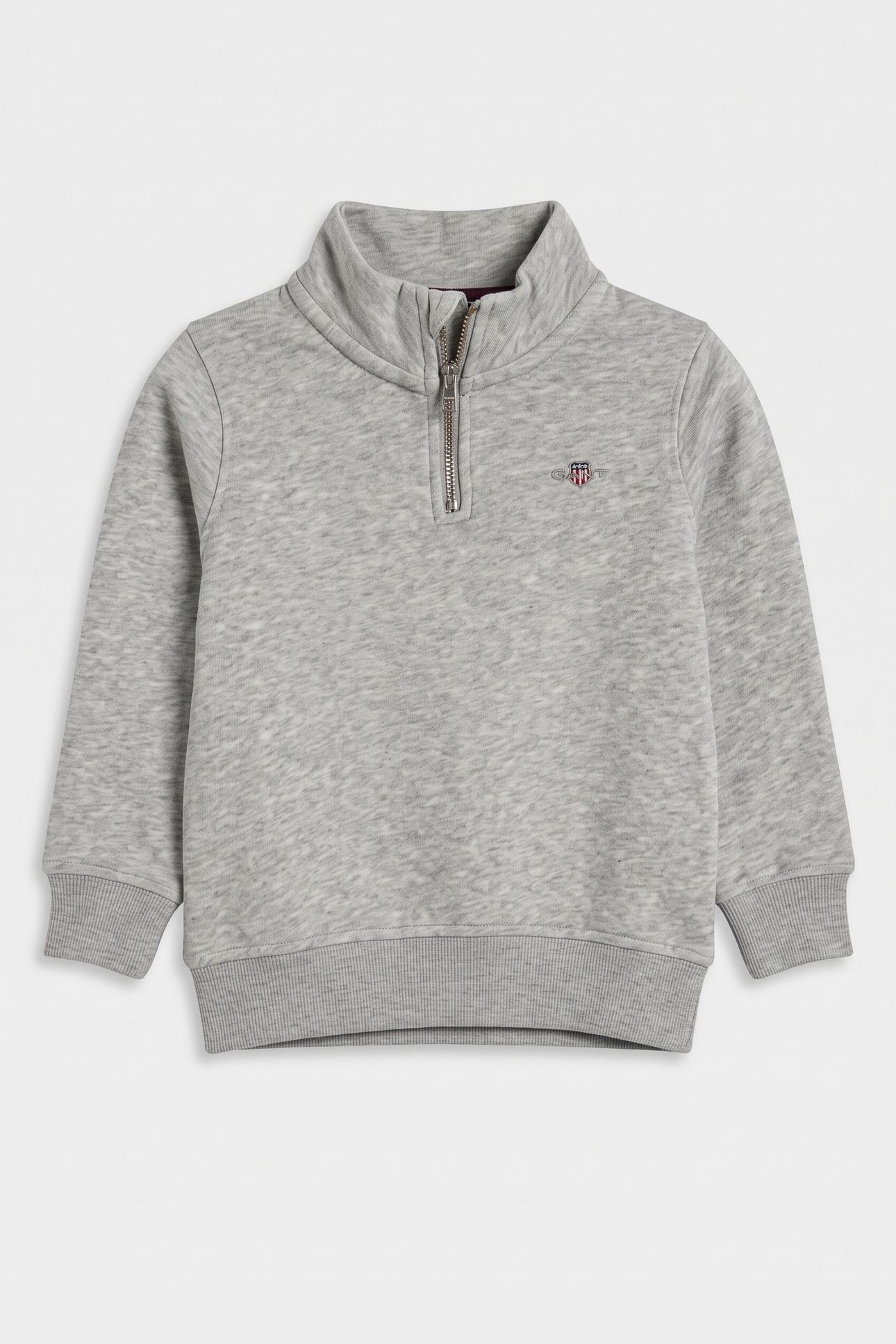 KIDS UNISEX SHIELD HALF ZIP SWEAT LIGHT GREY MELANGE 2