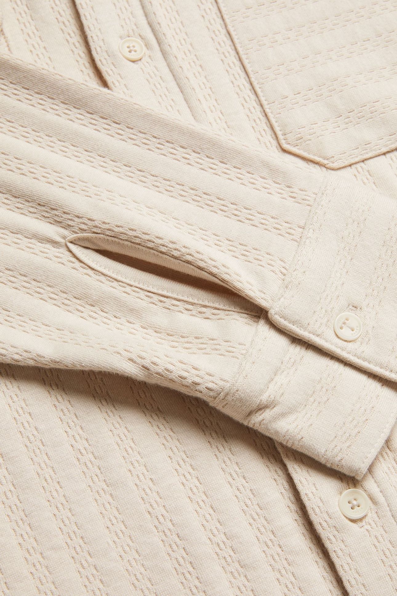 BELZA LS REGULAR FIT TEXTURED SHIRT BEIGE 3
