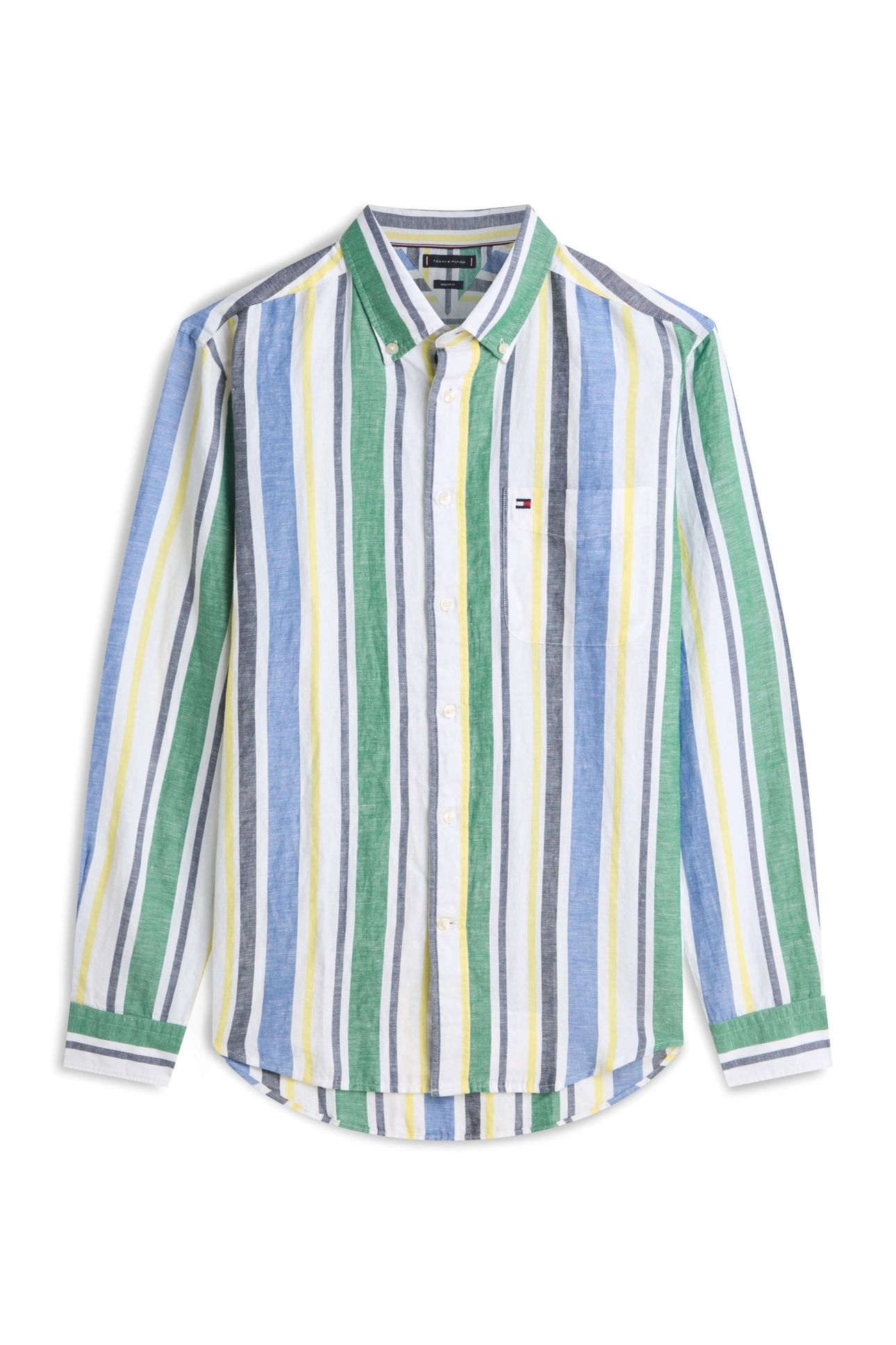 LINEN BLEND BOLD NOUVEAU GREEN/STRIPE 2