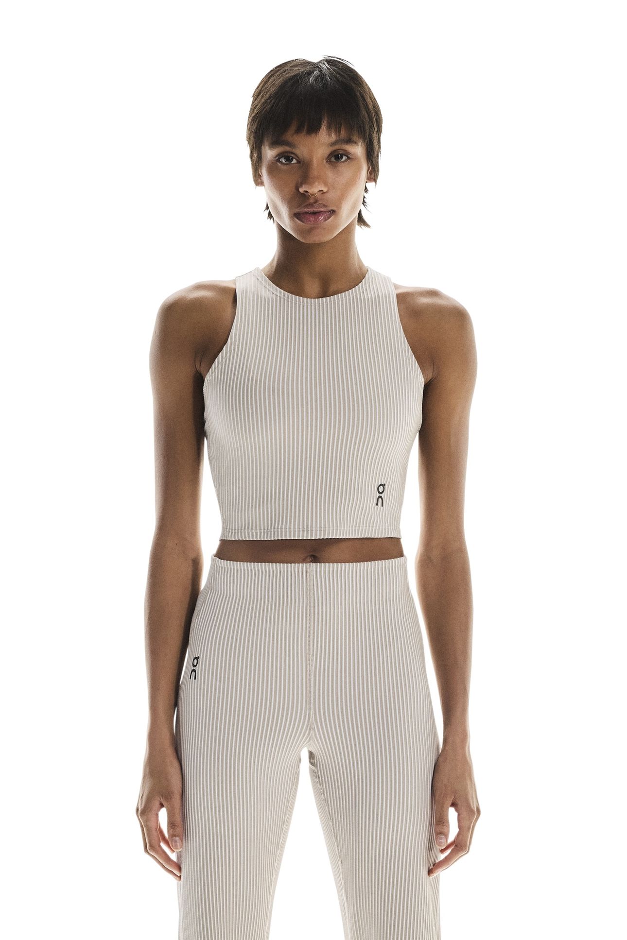 ALL-DAY RIBBED CROP 1 DESERT | WHITE 1