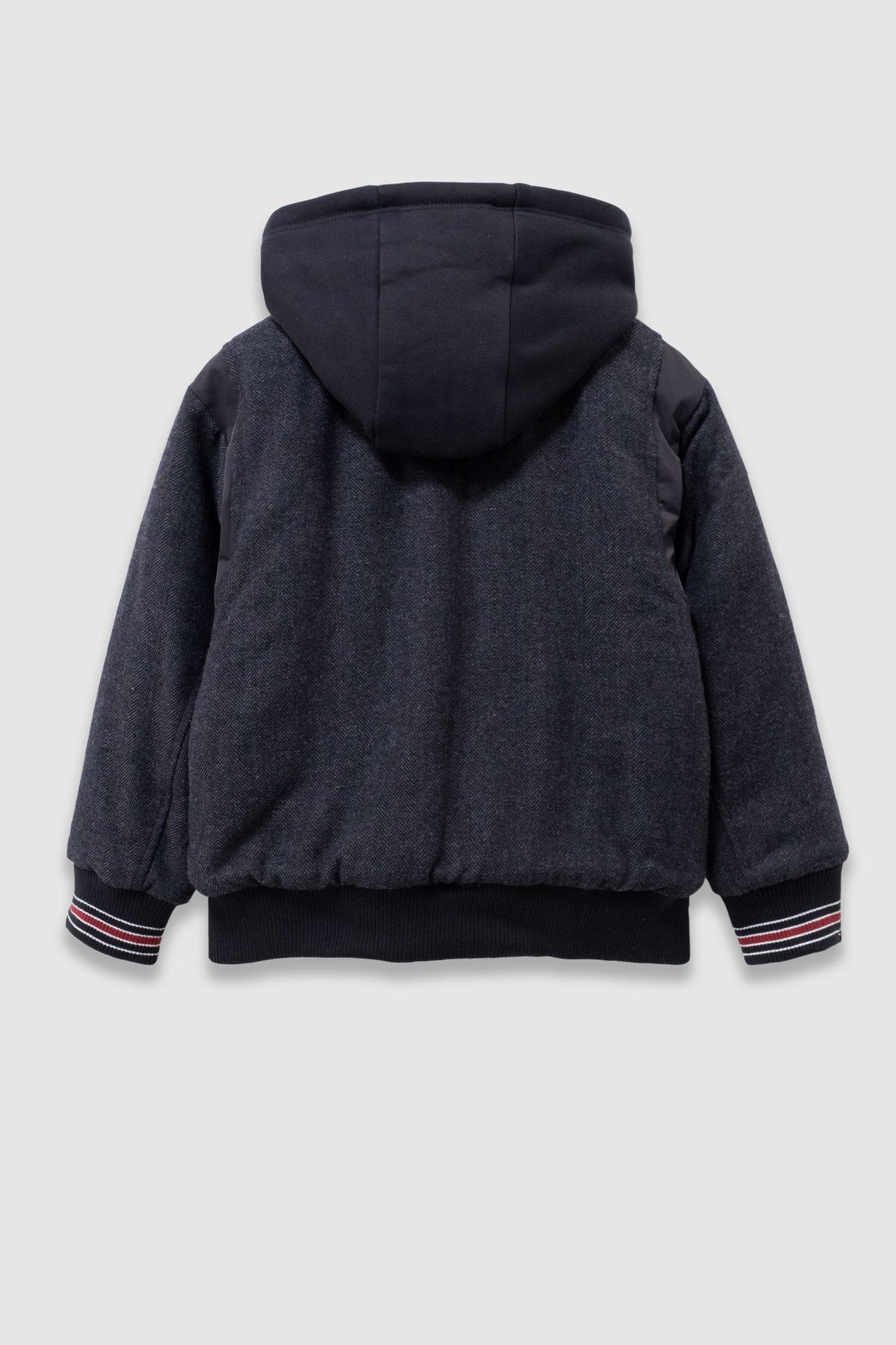 BOYS’ BLACK AND GREY REVERSIBLE VARSITY-STYLE JACKET 2