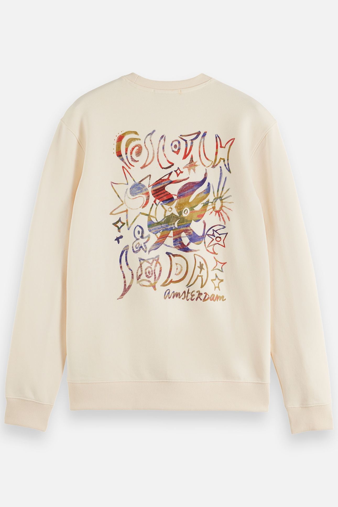 FRONT AND BACK ARTWORK REGULAR-FIT SWEATSHIRT LIGHT BEIGE 2