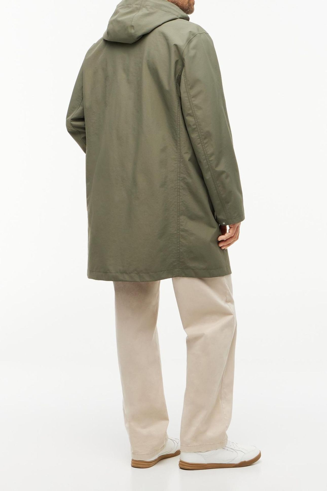 3-LAYER HOODED MAC COAT GREEN 2