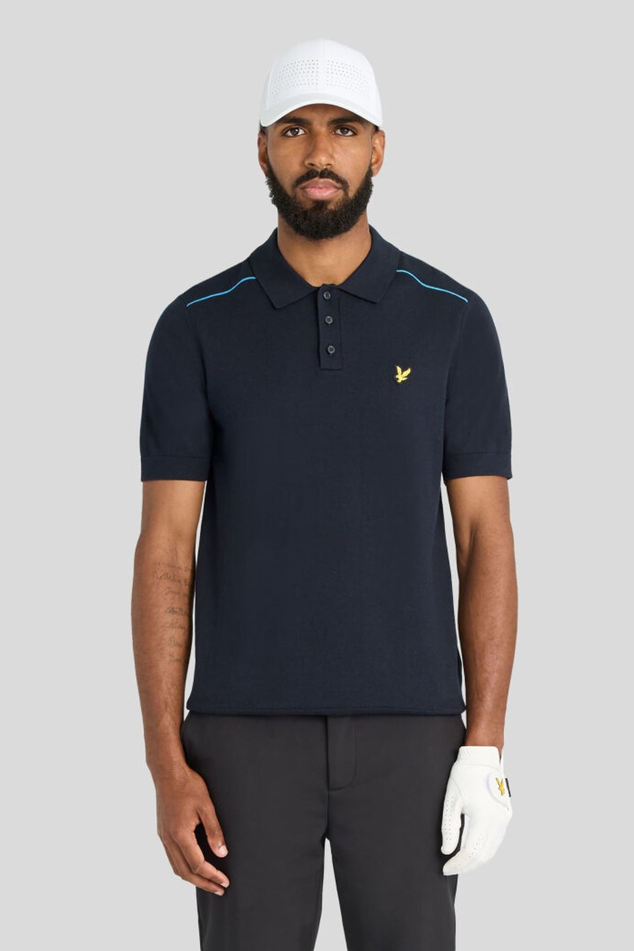 GOLF TIPPED KNITTED POLO DARK NAVY 1
