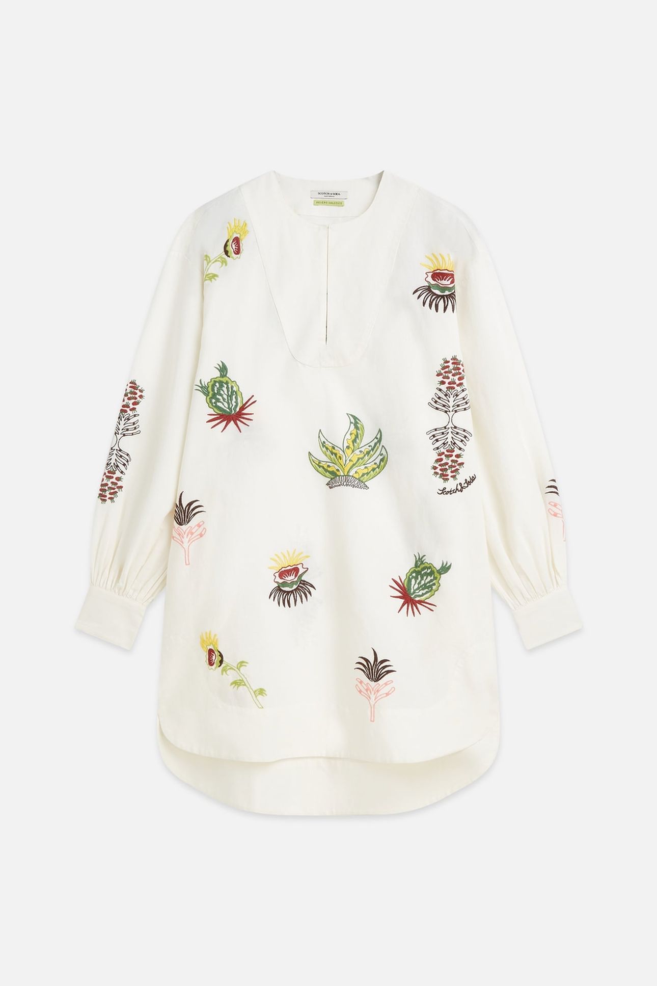 EMBROIDERED SHORT BIB DRESS EGGNOG 4