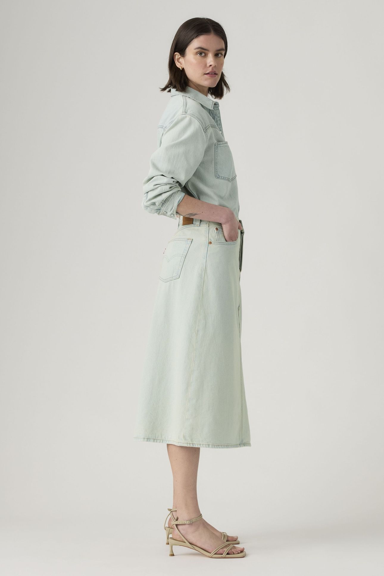 HIGH RISE A-LINE DECON SKIRT 4