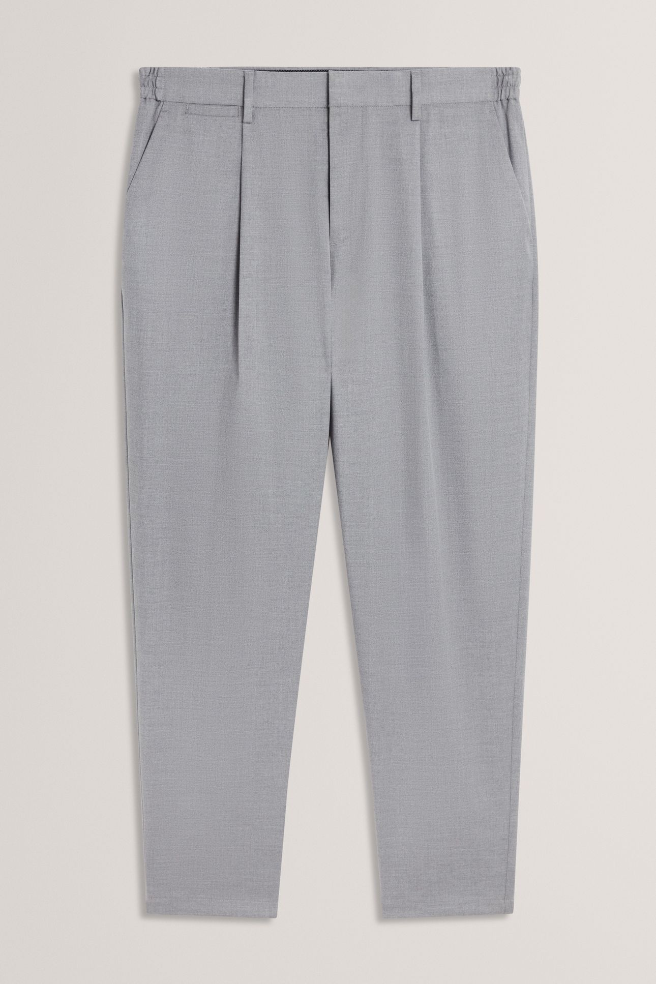 TAPERED FIT WOOL BLEND TROUSER GREY 3