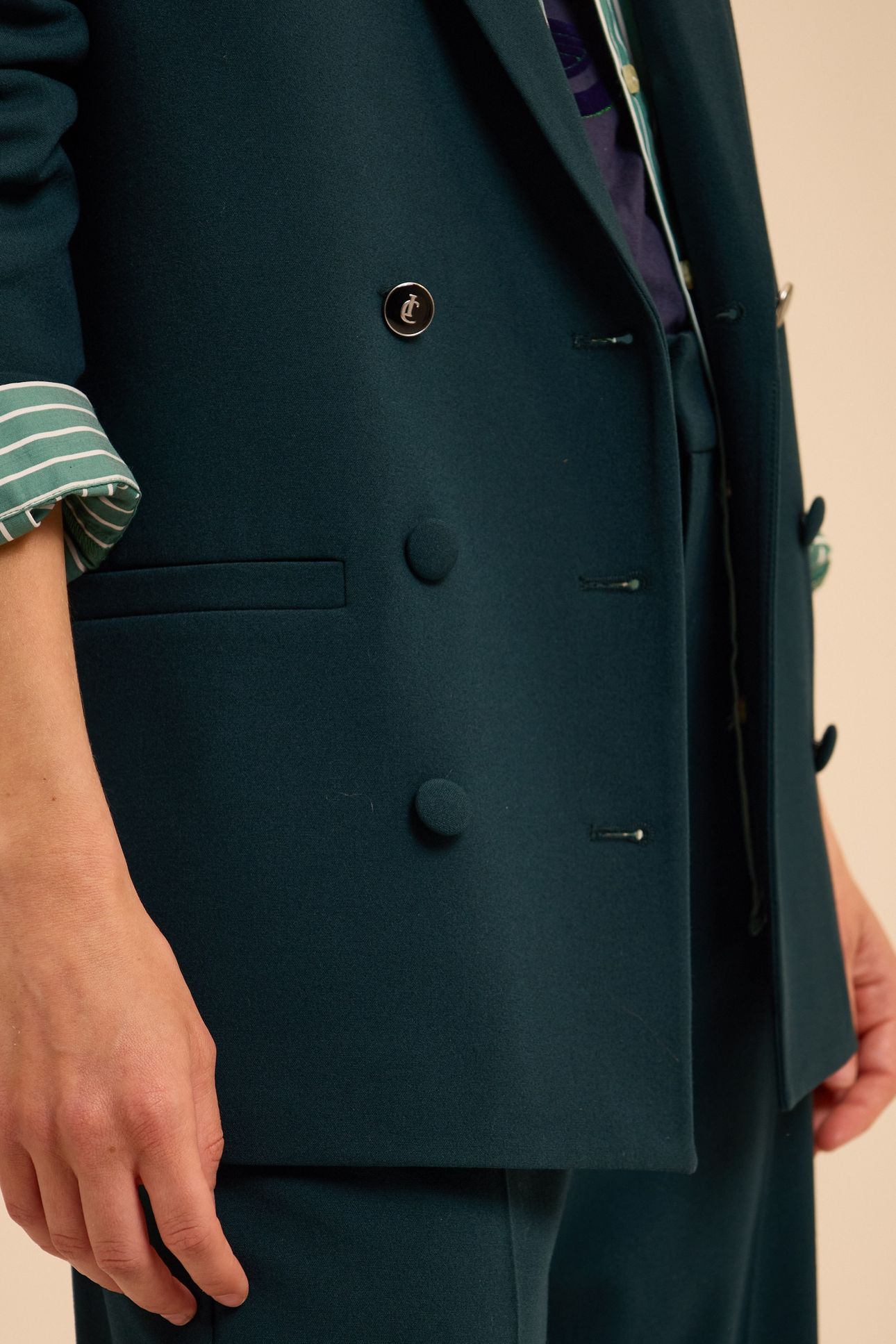GREEN DOUBLE-BREASTED SUIT JACKET EMMA 6