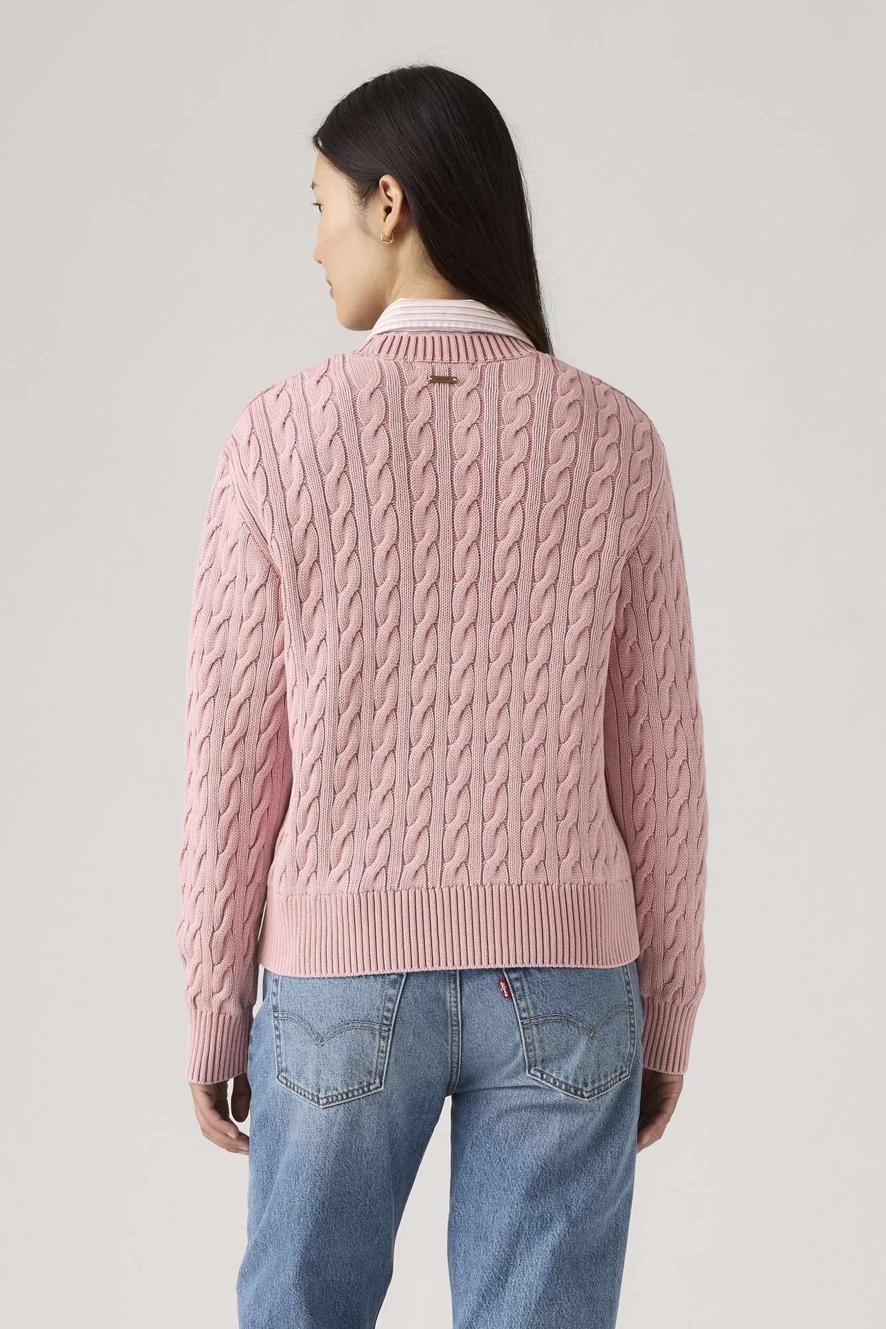 BOYFRIEND CABLE CREWNECK PULLOVER 2