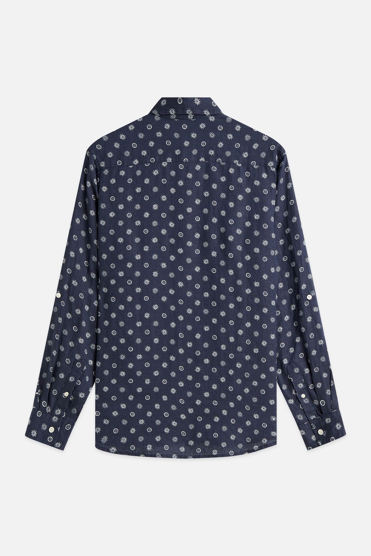 PRINTED LINEN REGULAR-FIT SHIRT NAVY 5