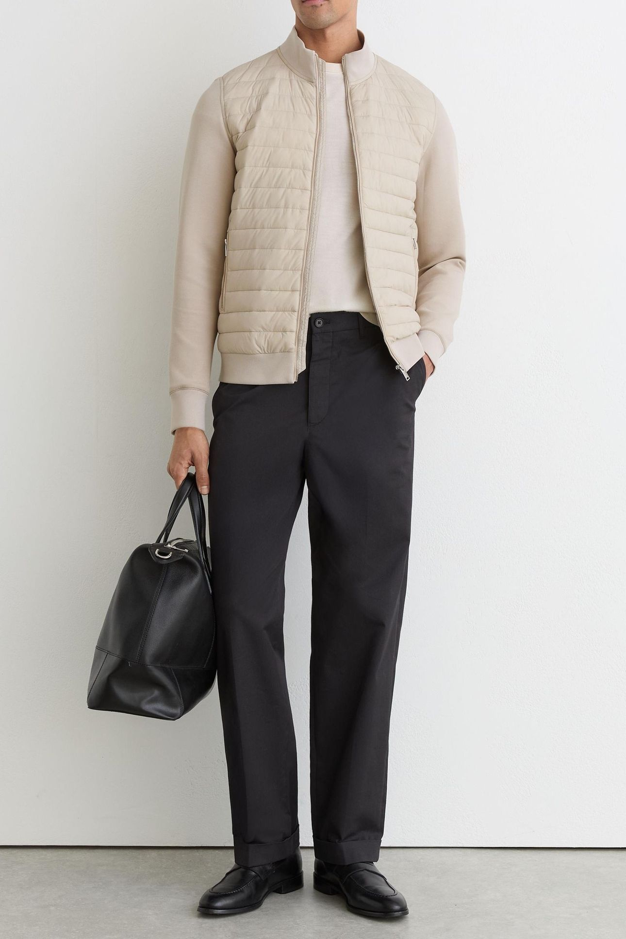 LS QUILTED HYBRID JACKET LIGHT STONE 2
